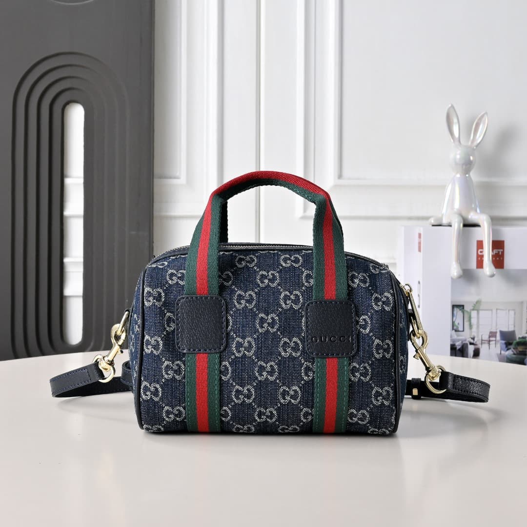 C3889 [Factory Direct Sale] Upgraded version. Inspired by Gucci’s iconic travel bag design, the brand has introduced the Mini GG handbag. This handbag is made from soft GG monogram cotton fabric, with web straps on the handles and a detachable shoulder st — image 2