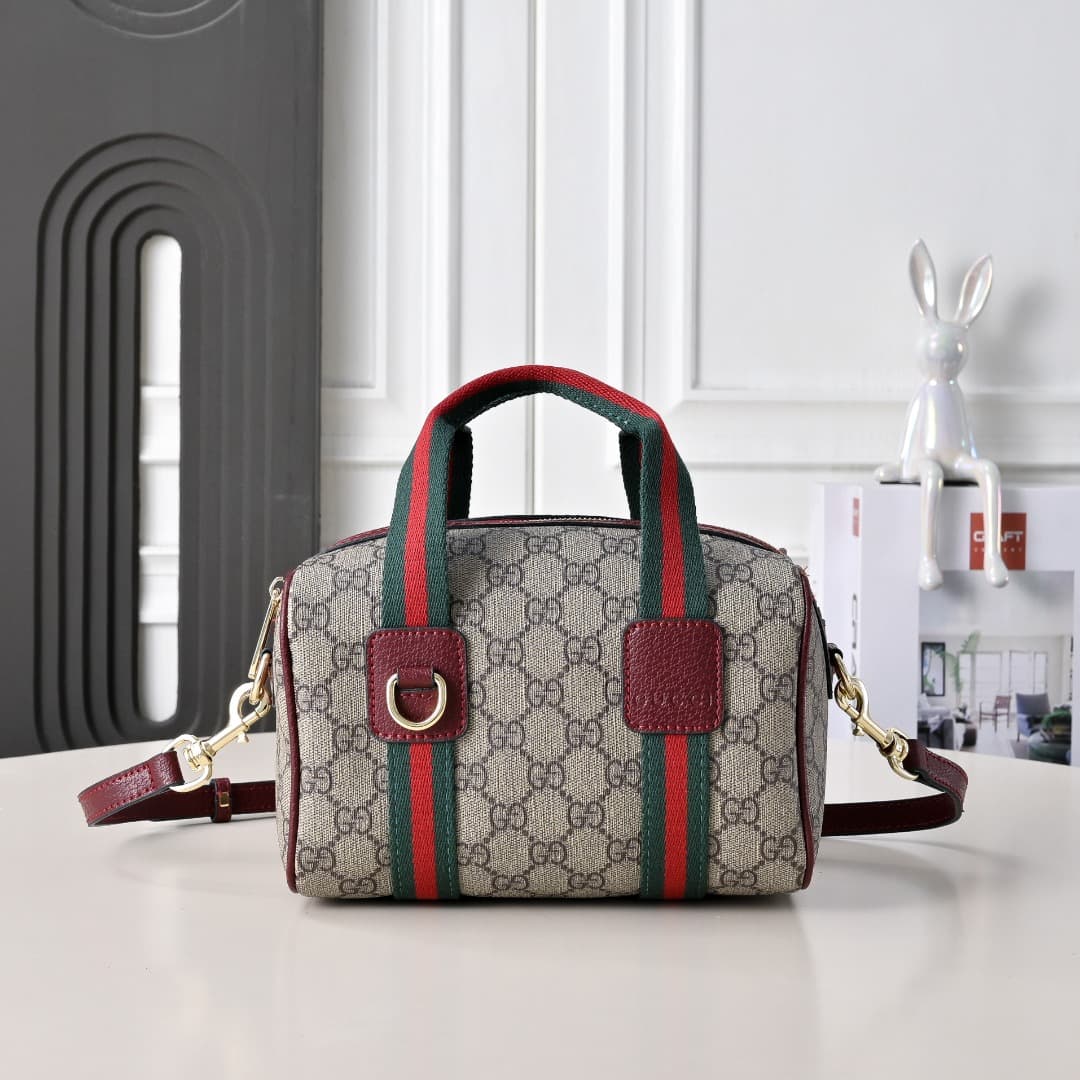 C3888 [Factory Direct Sale] Upgraded version. Inspired by the iconic travel bag silhouette of Gucci, the brand has introduced the Mini GG handbag. This handbag is made from soft GG lettering denim fabric, and features a Web strap handle and detachable sho — image 1