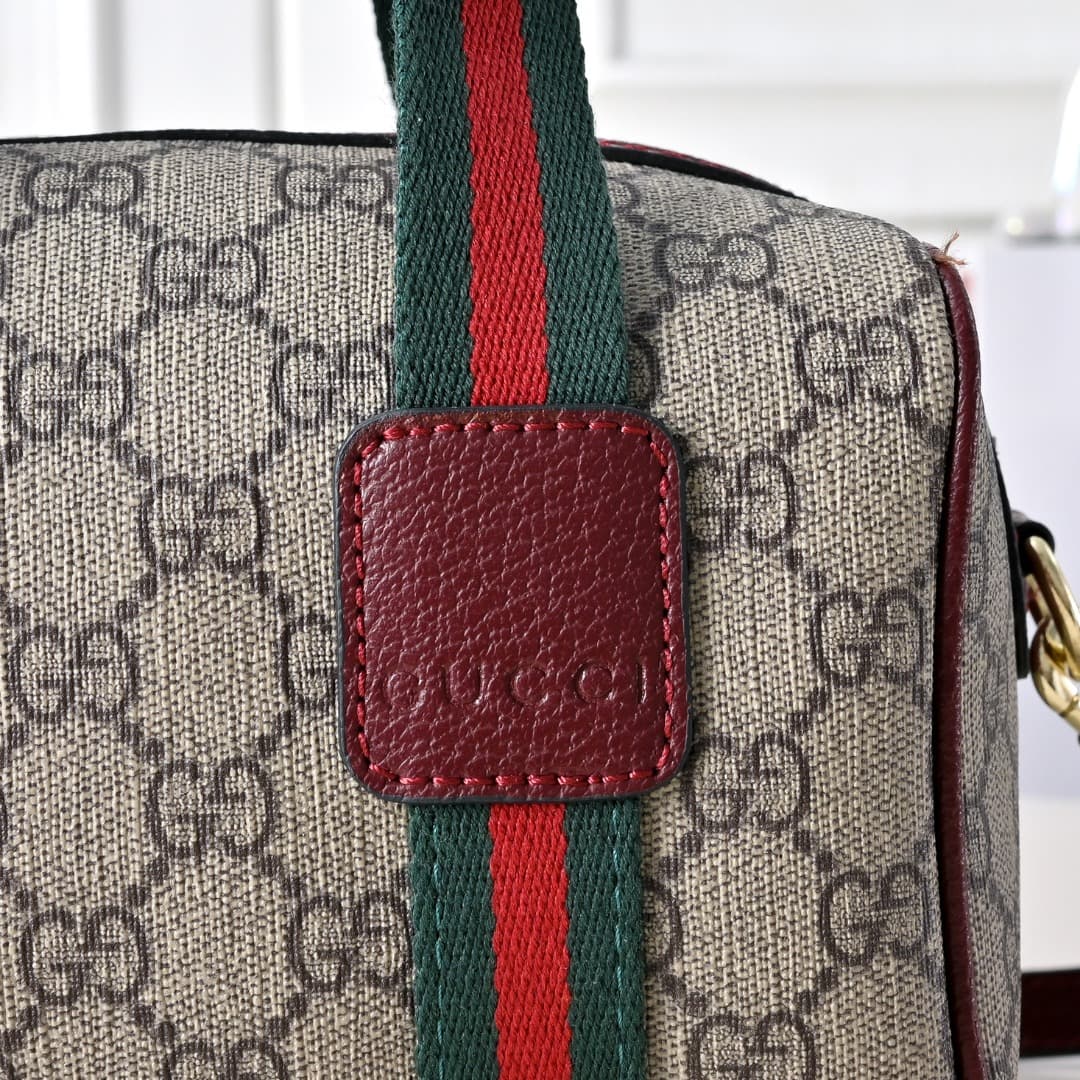 C3888 [Factory Direct Sale] Upgraded version. Inspired by the iconic travel bag silhouette of Gucci, the brand has introduced the Mini GG handbag. This handbag is made from soft GG lettering denim fabric, and features a Web strap handle and detachable sho — image 5
