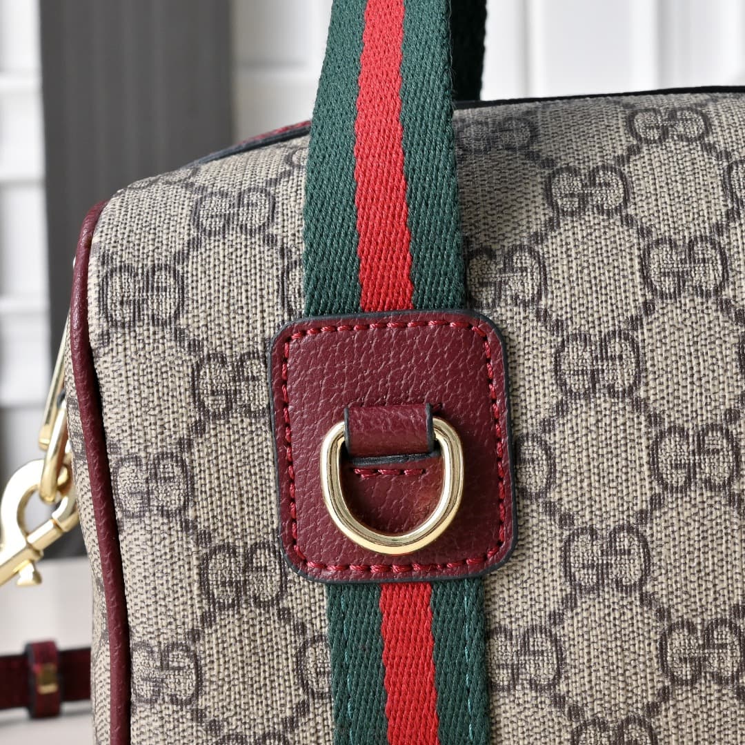 C3888 [Factory Direct Sale] Upgraded version. Inspired by the iconic travel bag silhouette of Gucci, the brand has introduced the Mini GG handbag. This handbag is made from soft GG lettering denim fabric, and features a Web strap handle and detachable sho — image 6