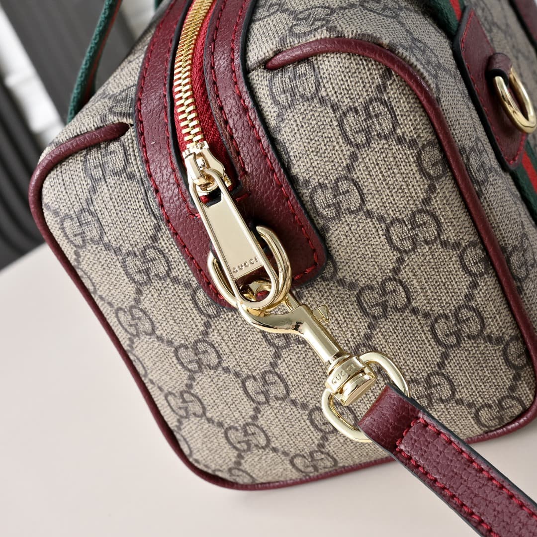 C3888 [Factory Direct Sale] Upgraded version. Inspired by the iconic travel bag silhouette of Gucci, the brand has introduced the Mini GG handbag. This handbag is made from soft GG lettering denim fabric, and features a Web strap handle and detachable sho — image 7