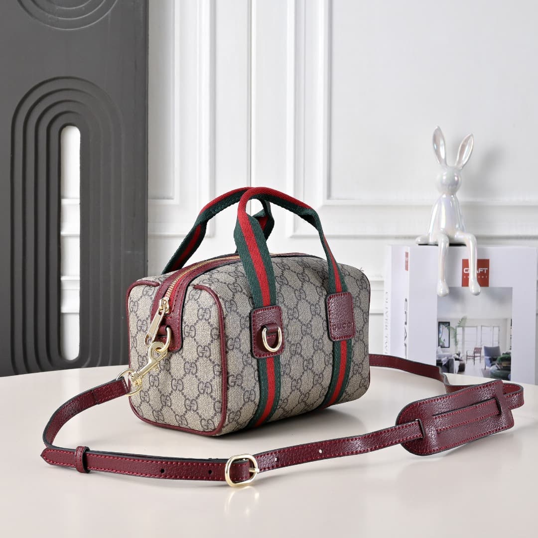 C3888 [Factory Direct Sale] Upgraded version. Inspired by the iconic travel bag silhouette of Gucci, the brand has introduced the Mini GG handbag. This handbag is made from soft GG lettering denim fabric, and features a Web strap handle and detachable sho — image 3