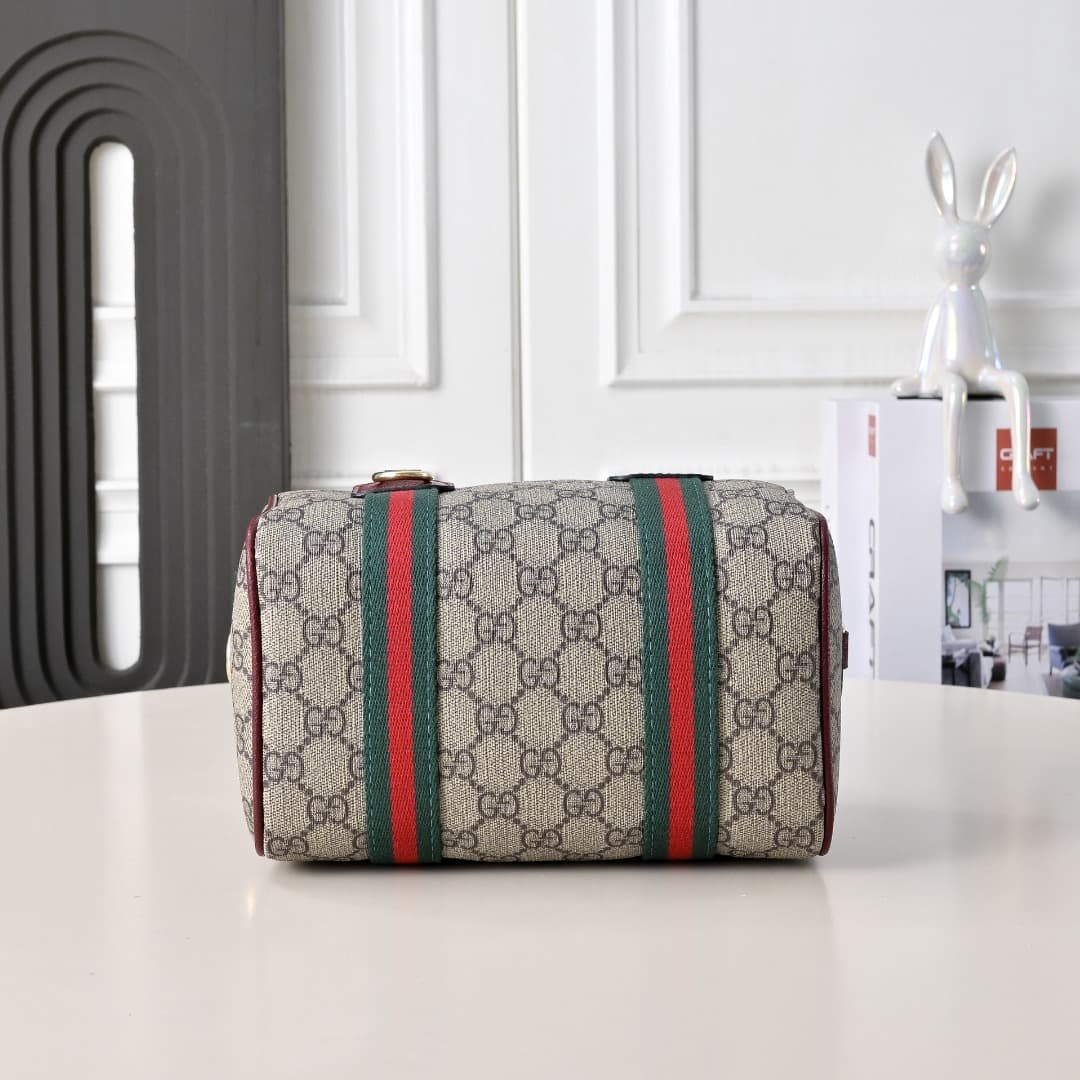 C3888 [Factory Direct Sale] Upgraded version. Inspired by the iconic travel bag silhouette of Gucci, the brand has introduced the Mini GG handbag. This handbag is made from soft GG lettering denim fabric, and features a Web strap handle and detachable sho — image 4