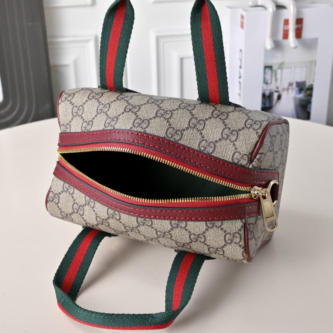 C3888 [Factory Direct Sale] Upgraded version. Inspired by the iconic travel bag silhouette of Gucci, the brand has introduced the Mini GG handbag. This handbag is made from soft GG lettering denim fabric, and features a Web strap handle and detachable sho — image 8