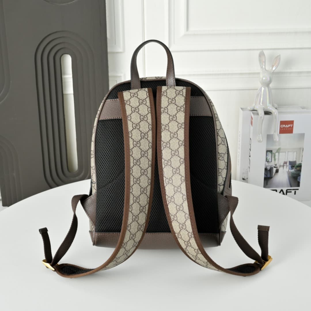 C3887 [Exclusive Background] Real-life photos of the product; an upgraded version of the original design 🔥 The Ophidia family – a shoulder bag made of classic GG fabric, with leather accents, red and blue straps. The broad, bronze-colored GG pattern on th — image 2
