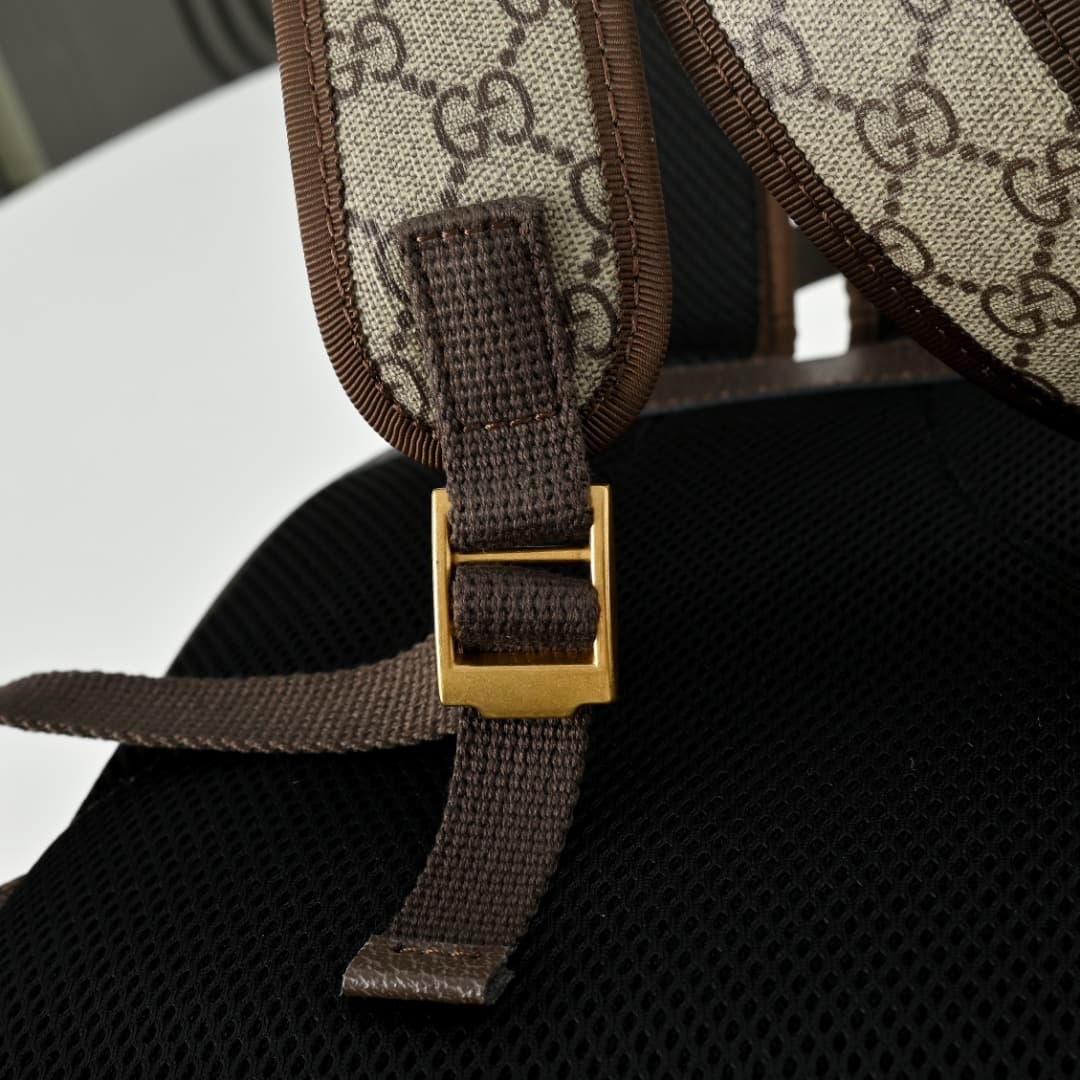 C3887 [Exclusive Background] Real-life photos of the product; an upgraded version of the original design 🔥 The Ophidia family – a shoulder bag made of classic GG fabric, with leather accents, red and blue straps. The broad, bronze-colored GG pattern on th — image 7