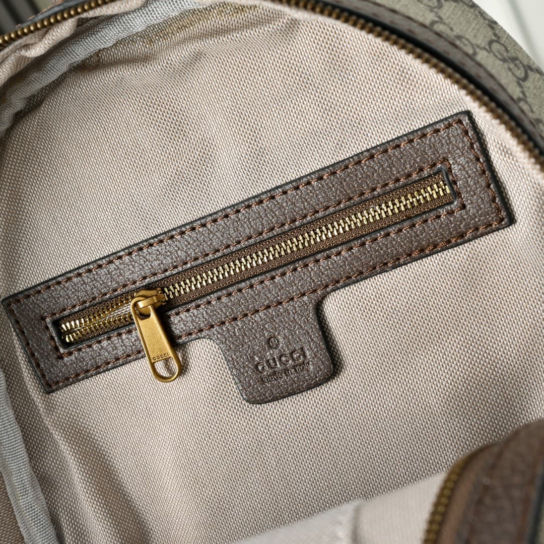 C3887 [Exclusive Background] Real-life photos of the product; an upgraded version of the original design 🔥 The Ophidia family – a shoulder bag made of classic GG fabric, with leather accents, red and blue straps. The broad, bronze-colored GG pattern on th — image 8