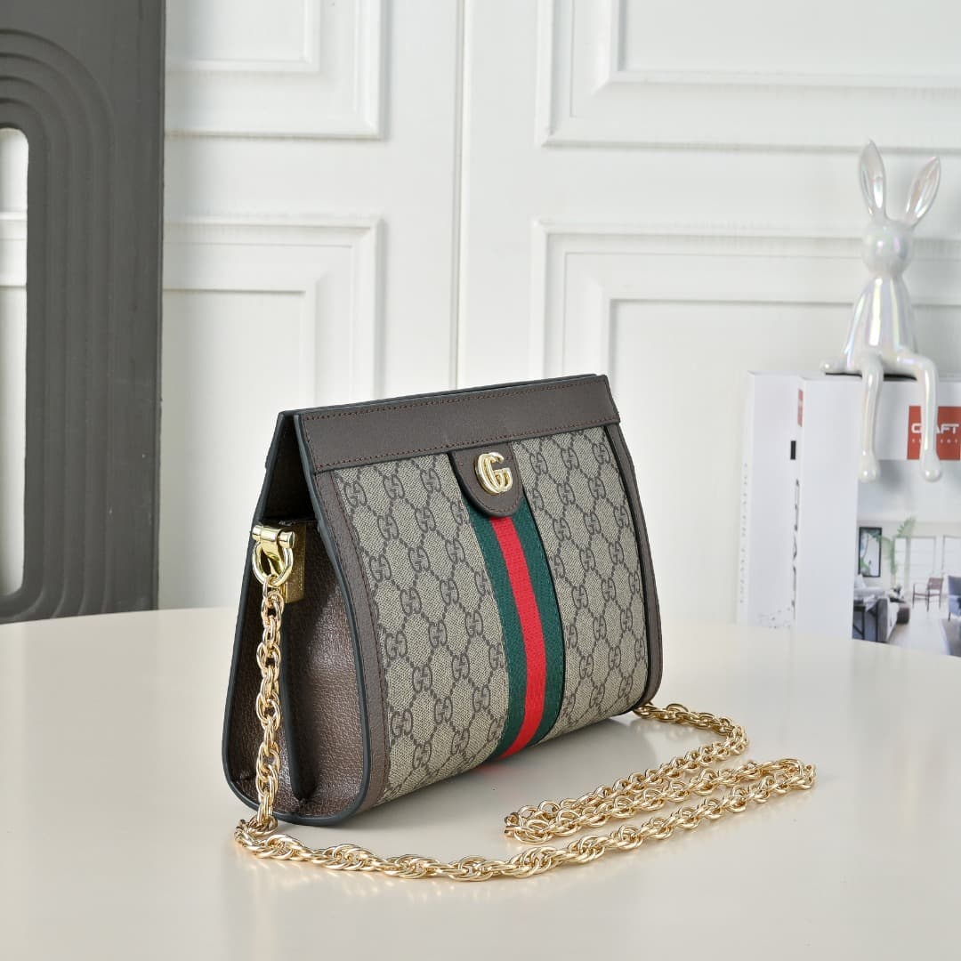 C3973 [Exclusive Background] Real photos of the product; original version upgraded 🔥 Ophidia collection with embroidered ribbed stripes, highlighting a vintage/retro design. The style has a structured look, securely closed with magnetic buttons, with leat — image 2