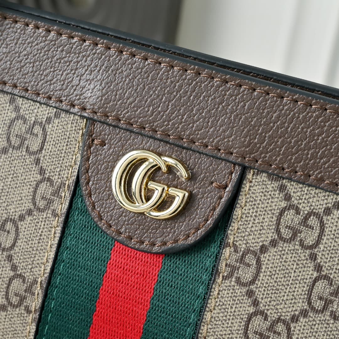 C3973 [Exclusive Background] Real photos of the product; original version upgraded 🔥 Ophidia collection with embroidered ribbed stripes, highlighting a vintage/retro design. The style has a structured look, securely closed with magnetic buttons, with leat — image 6