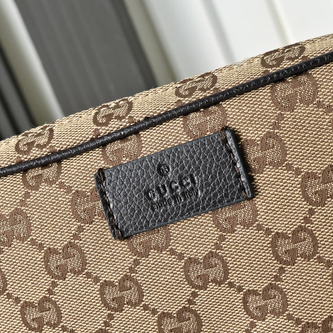 C3905 [Exclusive Background] Real-life photos, the original version upgraded – Gucci canvas and leather dual-G print zipper bag — image 6