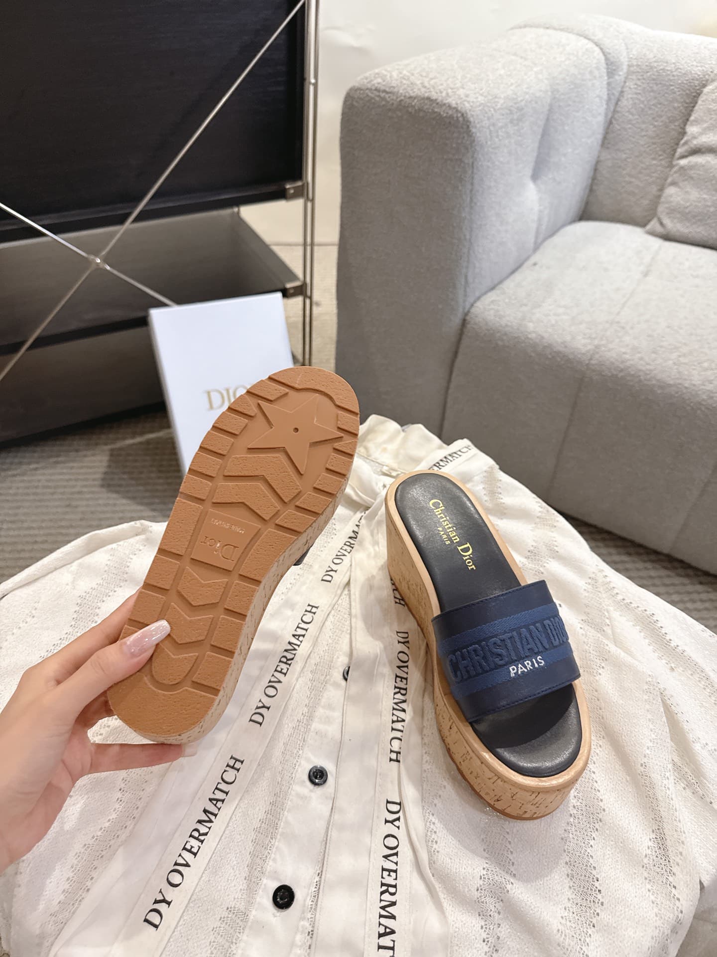 D5982 Dior Dior 2025 – New spring/summer model. Dway jelly-colored heeled women’s shoes with a CD logo embroidered in three-dimensional style, thick soles, round toe, and multi-color design. Soft slippers. — image 6