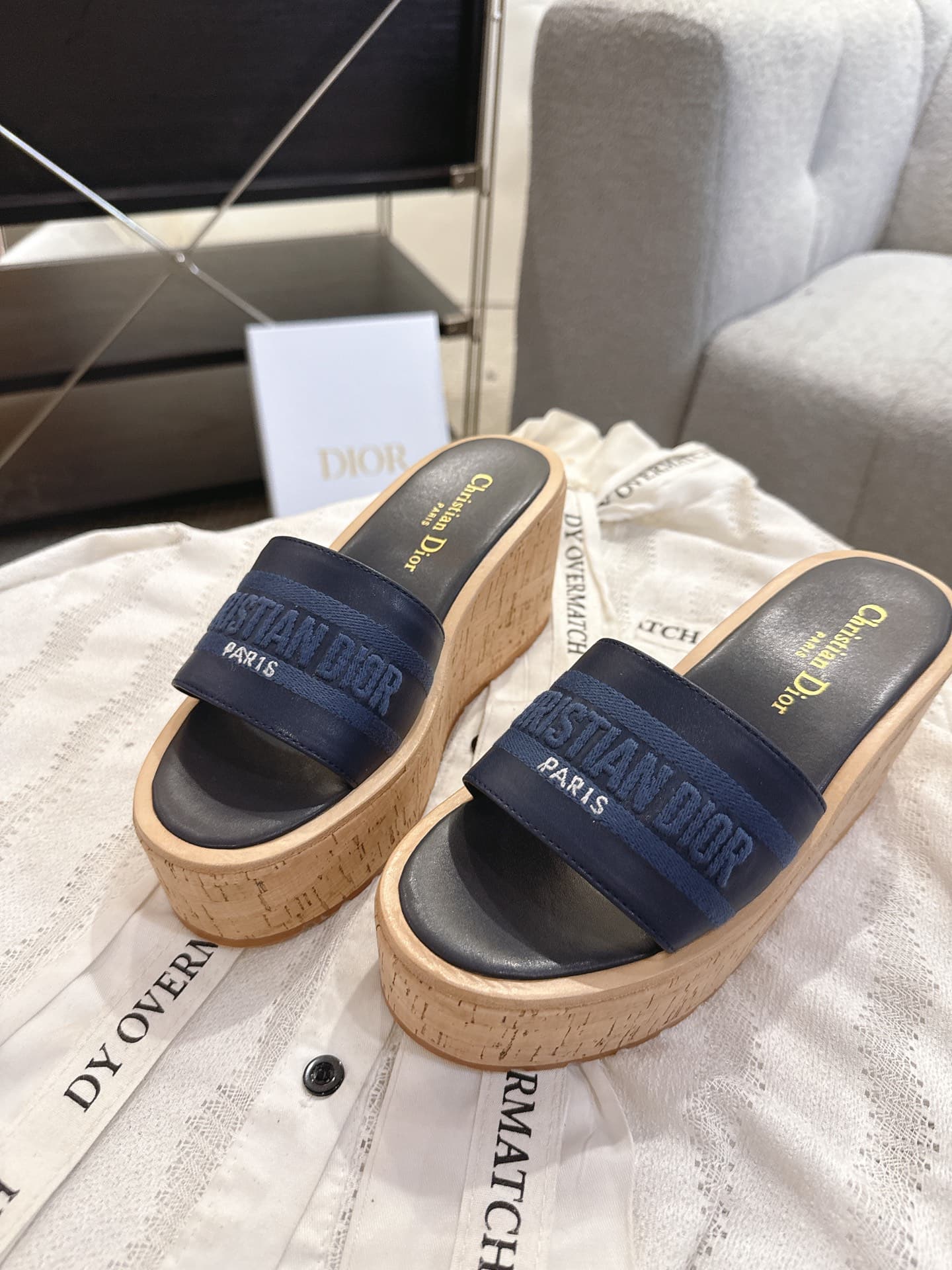 D5982 Dior Dior 2025 – New spring/summer model. Dway jelly-colored heeled women’s shoes with a CD logo embroidered in three-dimensional style, thick soles, round toe, and multi-color design. Soft slippers. — image 7