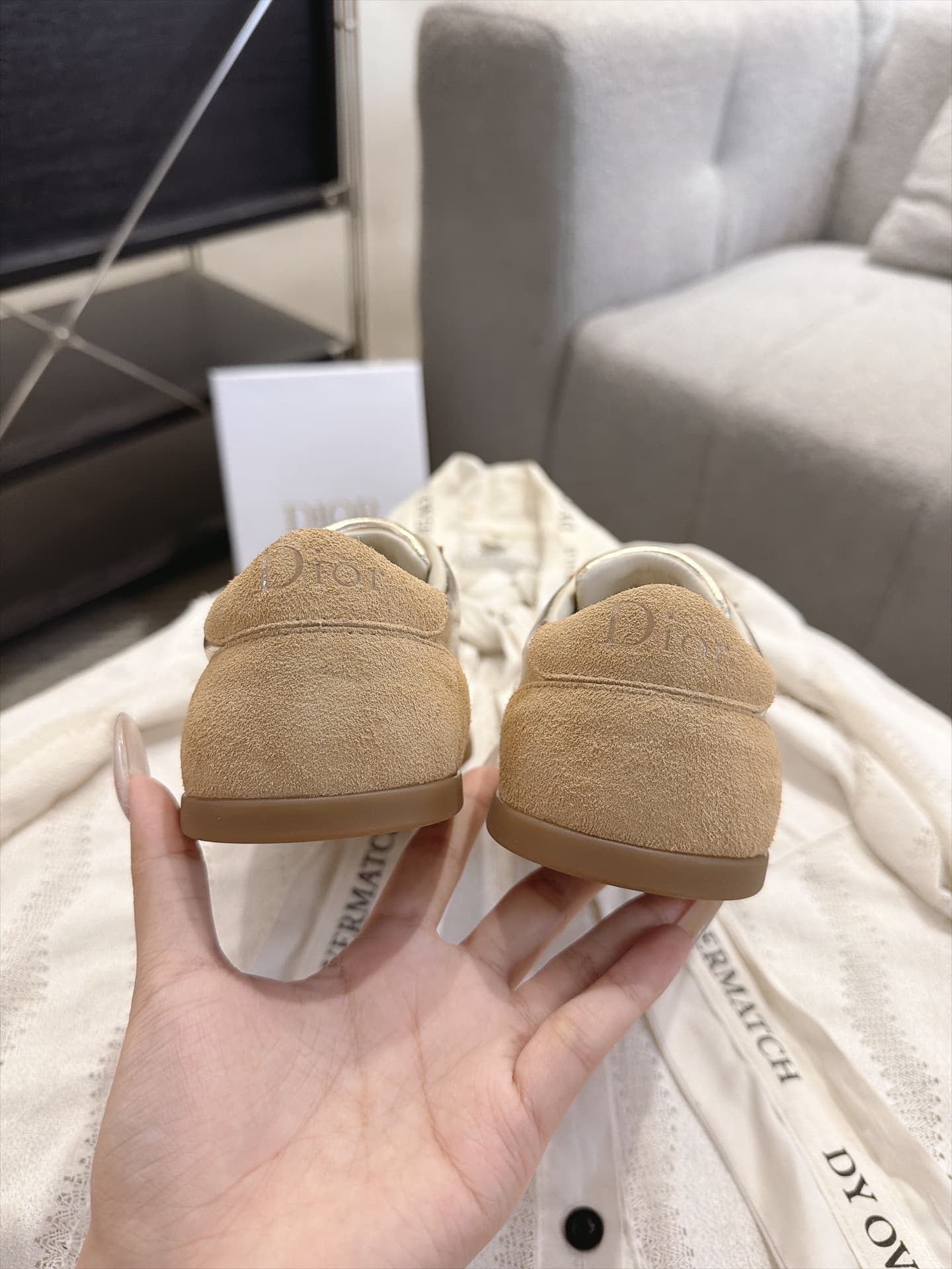 D5869 Vintage/retro Dior Ribbon fabric embroidery sneakers, retro Schuhe — image 8