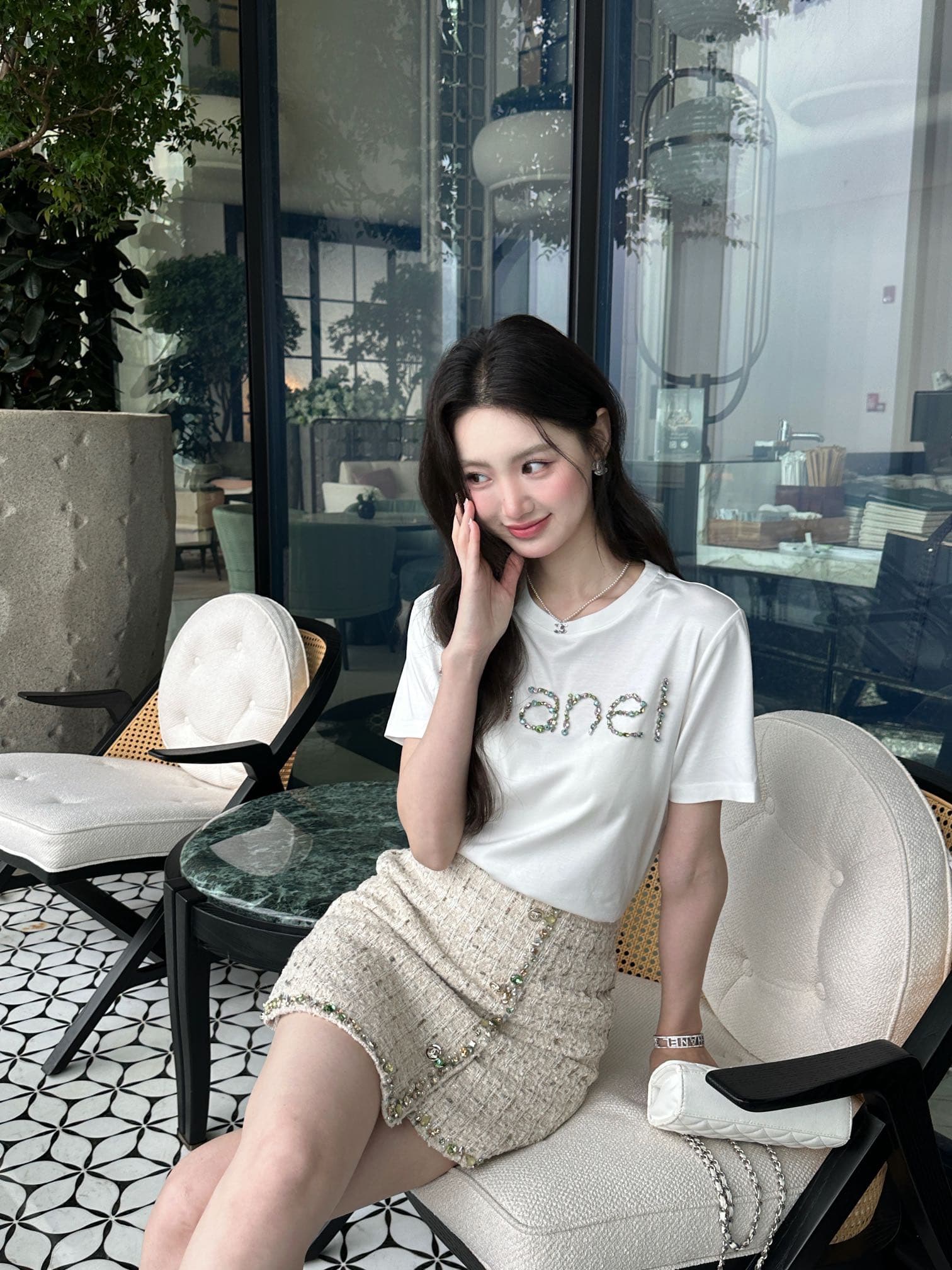 C18425 The galaxy shines 🪩chanel26 diamond short-sleeve shirt — image 2