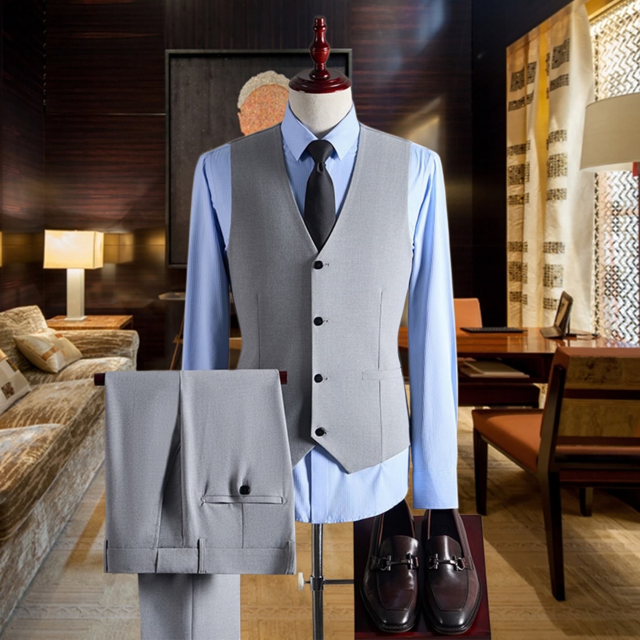 C17918 The perfect choice for business occasions! Essential formal attire for business negotiations and interviews! Wedding dresses! Recommended by stores! Top-selling items! 🔥 [YSL] High-end suit sets, identical to those on the official website. Three-pi — image 5