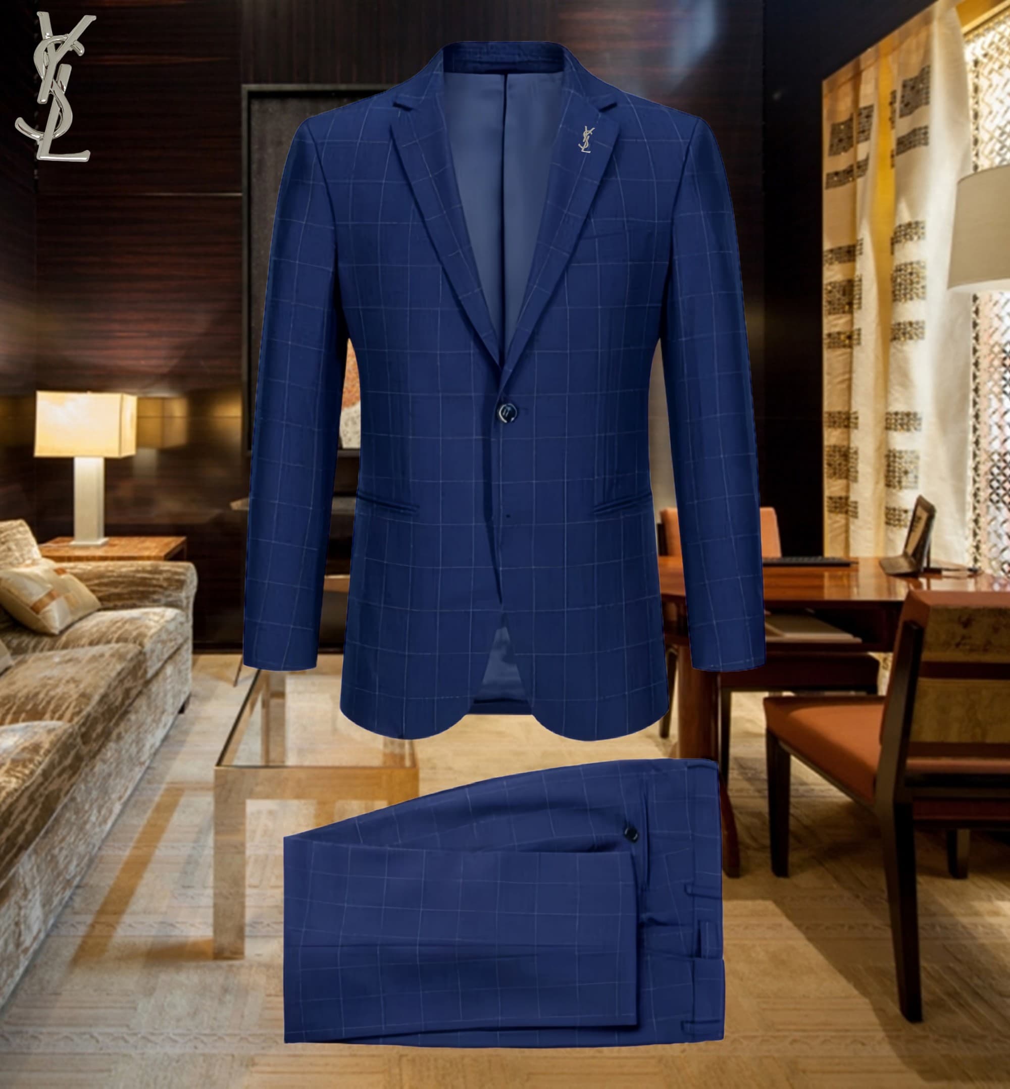 C18007 Ideal for business occasions! Essential formal attire for business meetings and interviews! Wedding dresses! Highly recommended by stores! Top-selling products! 🔥 [YSL] High-end suit sets, identical to those on the official website. A complete set  — image 1