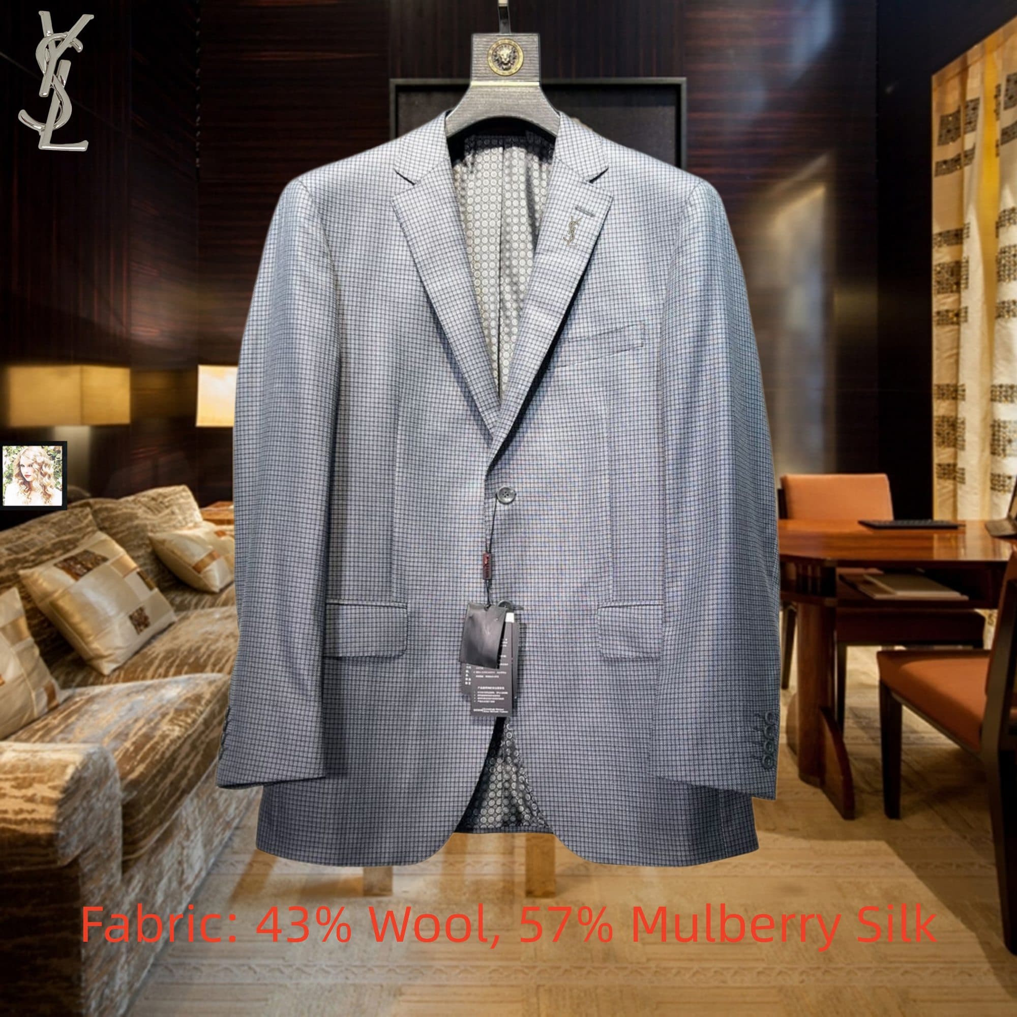 C18005 Single suit jacket, top-quality wool fabric. Fabric composition: 43% wool, 57% silk. Highly recommended by the store! The best-selling item! 🔥 [YSL] Original high-end suit set, identical to the official website version, new designs from fashion sho — image 1