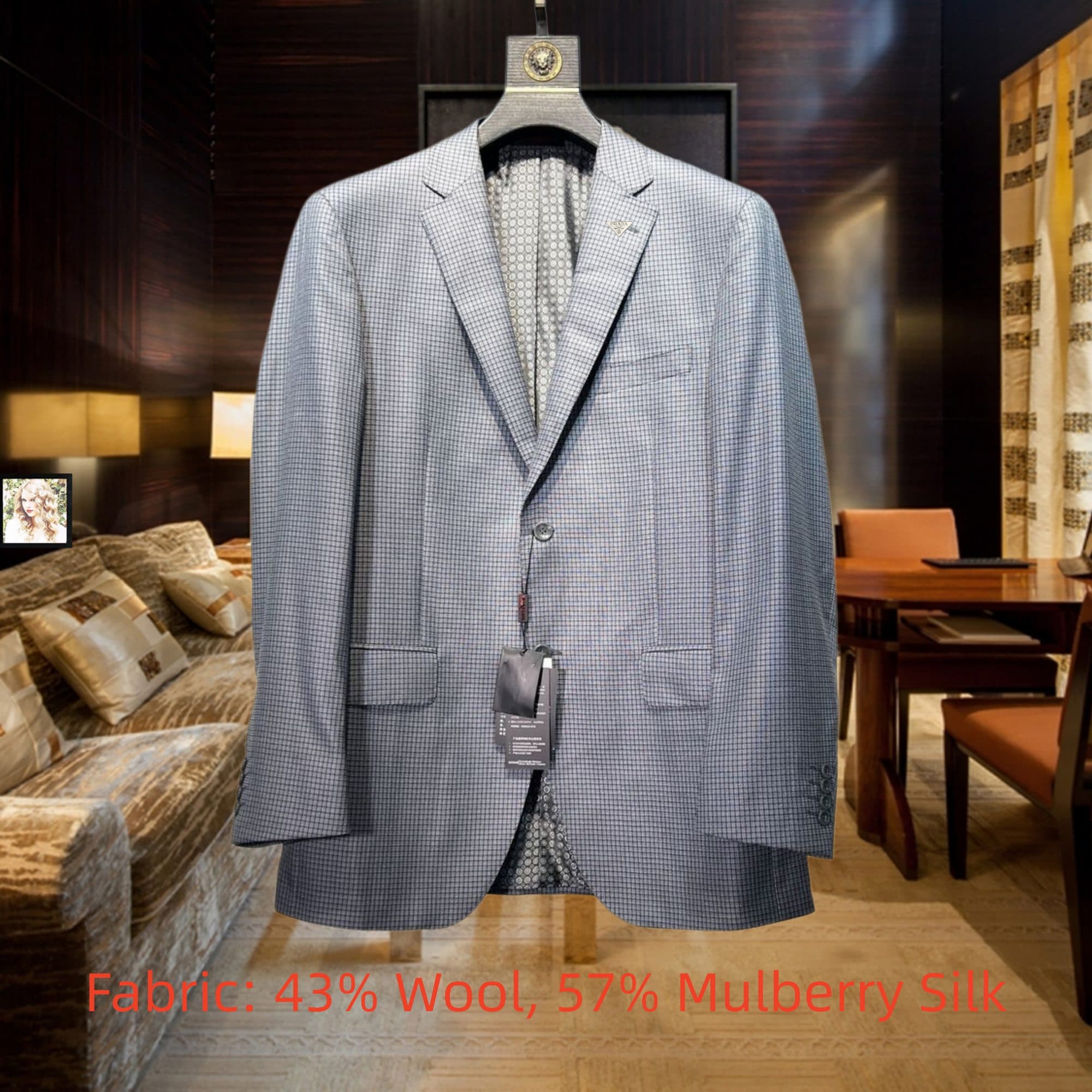 C17989 Single suit jacket, top-quality wool fabric. Fabric composition: 43% wool, 57% silk. Highly recommended by the store! A must-have item! 🔥 [Prada PRADA] Original high-end suit set, identical to the products on the official website. New designs from  — image 1