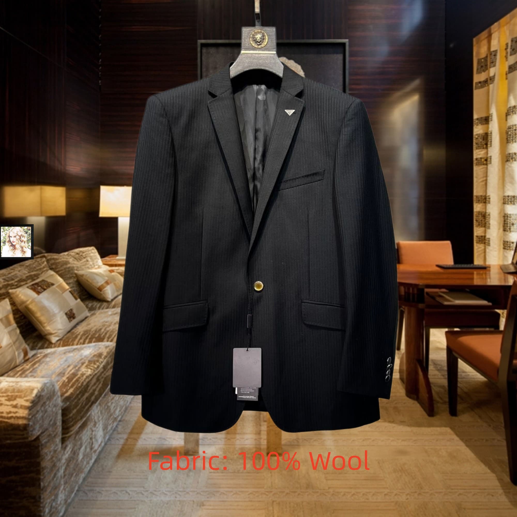 C17988 Single suit jacket, top-quality wool fabric. Fabric composition: 100% wool. Highly recommended by the store! A must-have item! 🔥 [Prada] Original high-end suit set, identical to the products on the official website. New models from fashion shows an — image 1