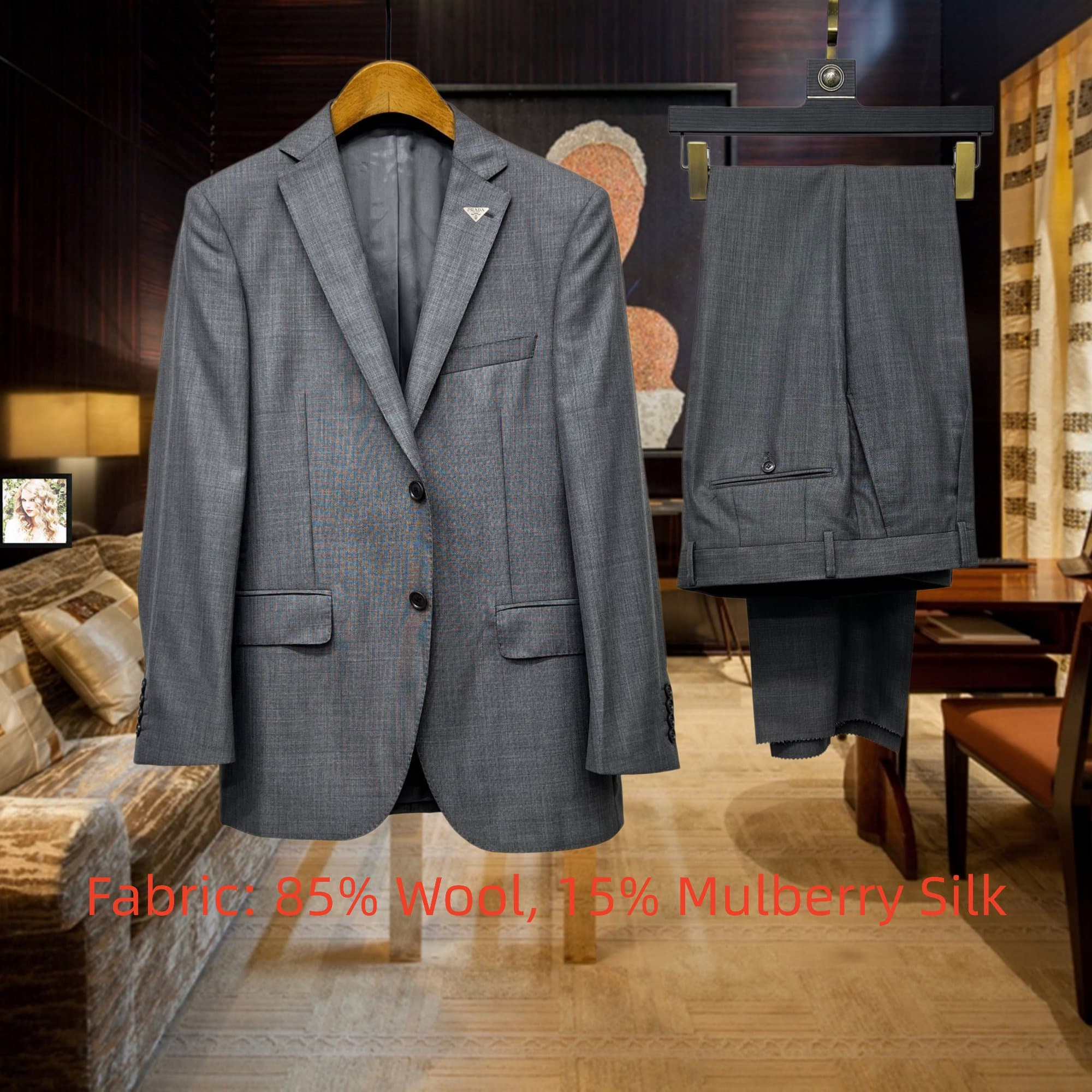 C17987 Jacket and Western trousers – top-quality wool fabric. Fabric composition: 85% wool, 15% silk. Highly recommended by the store! Our best-seller! 🔥 [Prada PRADA] High-end suit set from original stock; identical to the products on the official websit — image 1