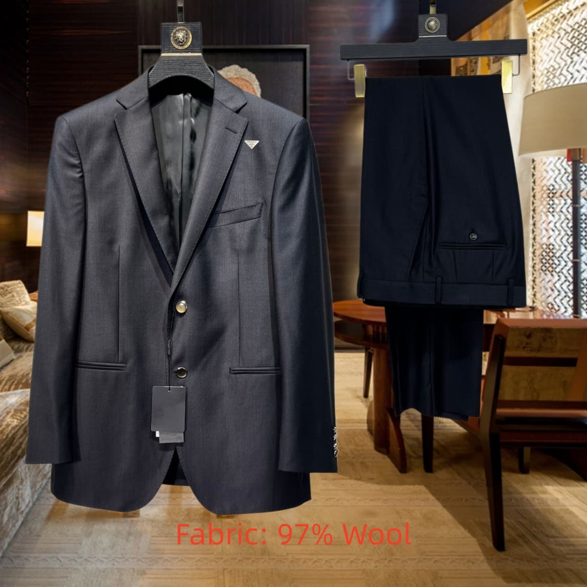 C17984 Jacket and trousers – top-quality wool fabric. Fabric composition: 97% wool, 3% polyester. Highly recommended by the store! The best-selling item! 🔥 [Prada PRADA] Original high-end suit set, identical to the products on the official website. Two-pi — image 1