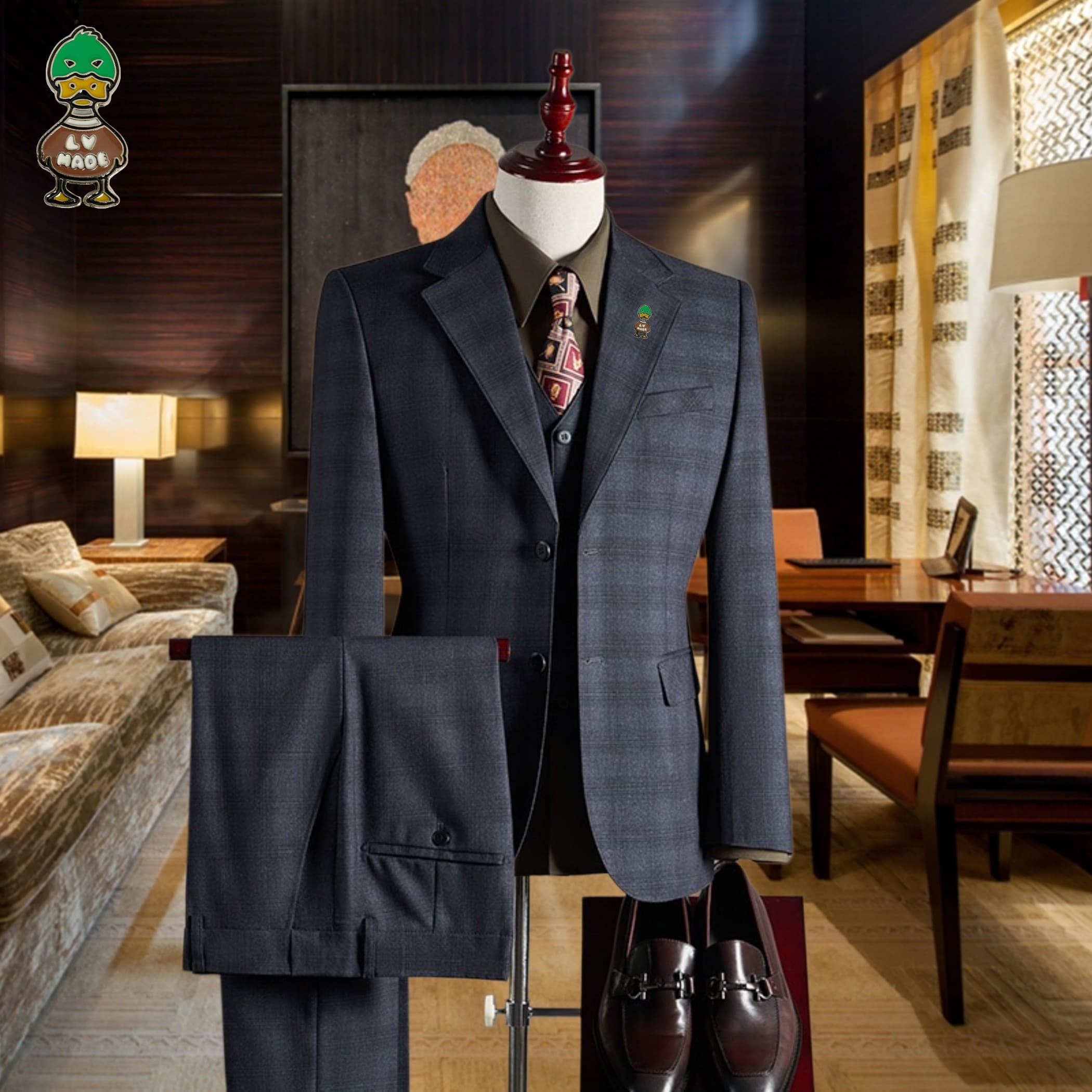C17980 Ideal for business use! Essential formal attire for business negotiations and interviews! Wedding dresses! Highly recommended by stores! Top-selling items! 🔥 [Louis Vuitton LV] High-end suit sets, identical to those on the official website. Three-p — image 1
