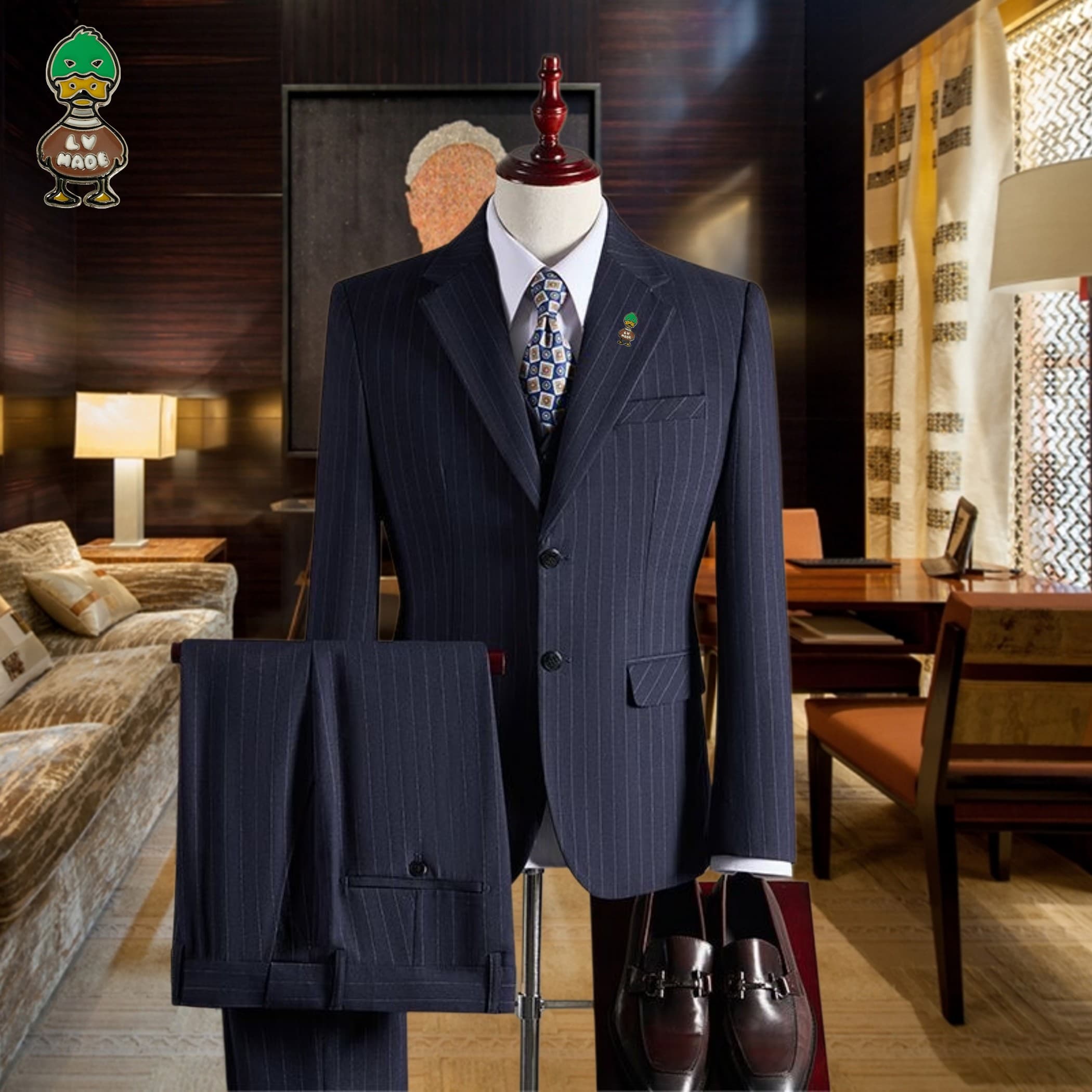 C17978 Ideal for business use! Essential formal attire for business negotiations and interviews! Wedding dresses! Recommended by stores! Top-selling products! 🔥 [Louis Vuitton LV] High-end suit sets, identical to those on the official website. Three-piece — image 2