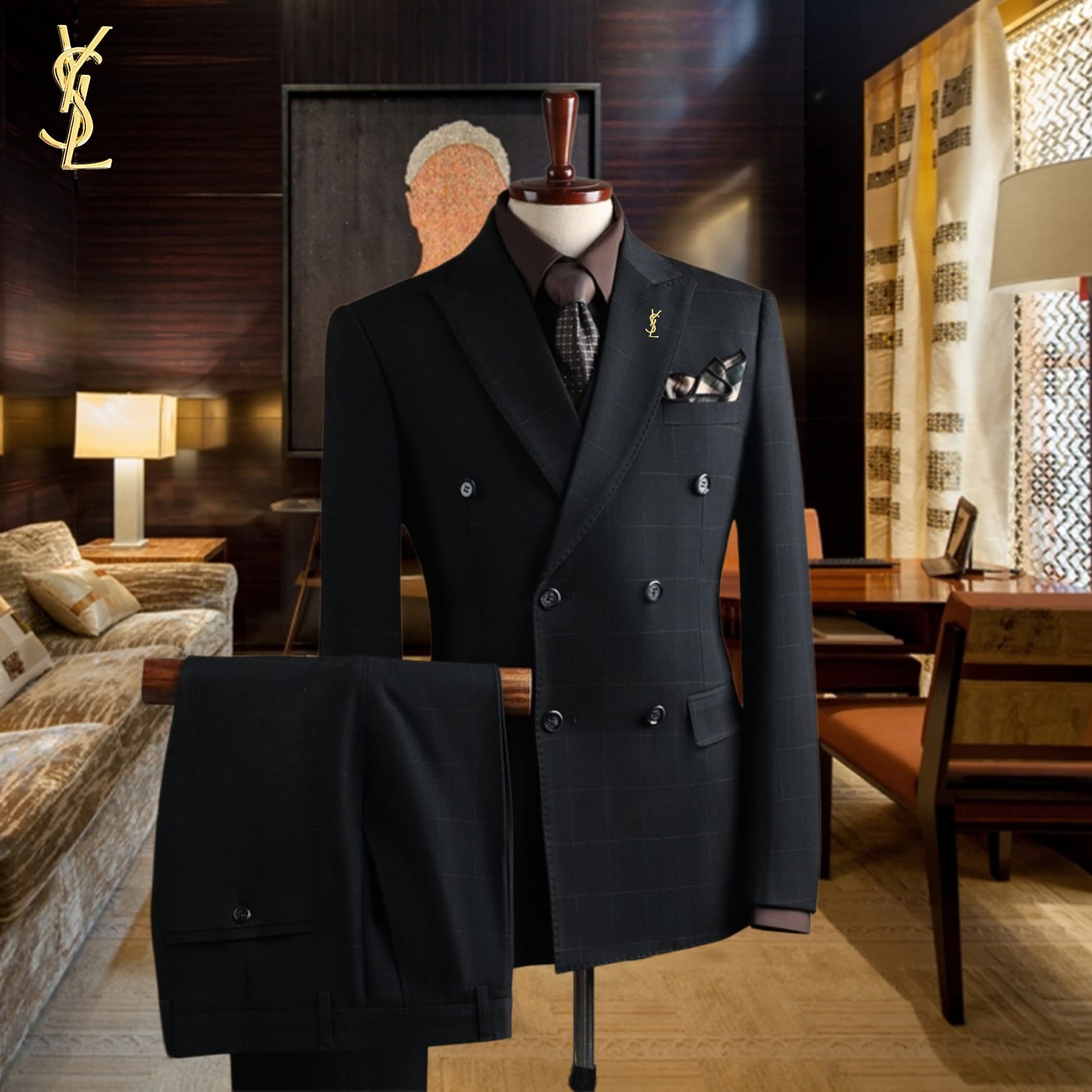 C17925 The perfect choice for business occasions! Essential formal attire for business meetings and interviews! Wedding dresses! Highly recommended by stores! Top-selling items! 🔥 [YSL] High-end suit sets, identical to those on the official website. Three — image 1