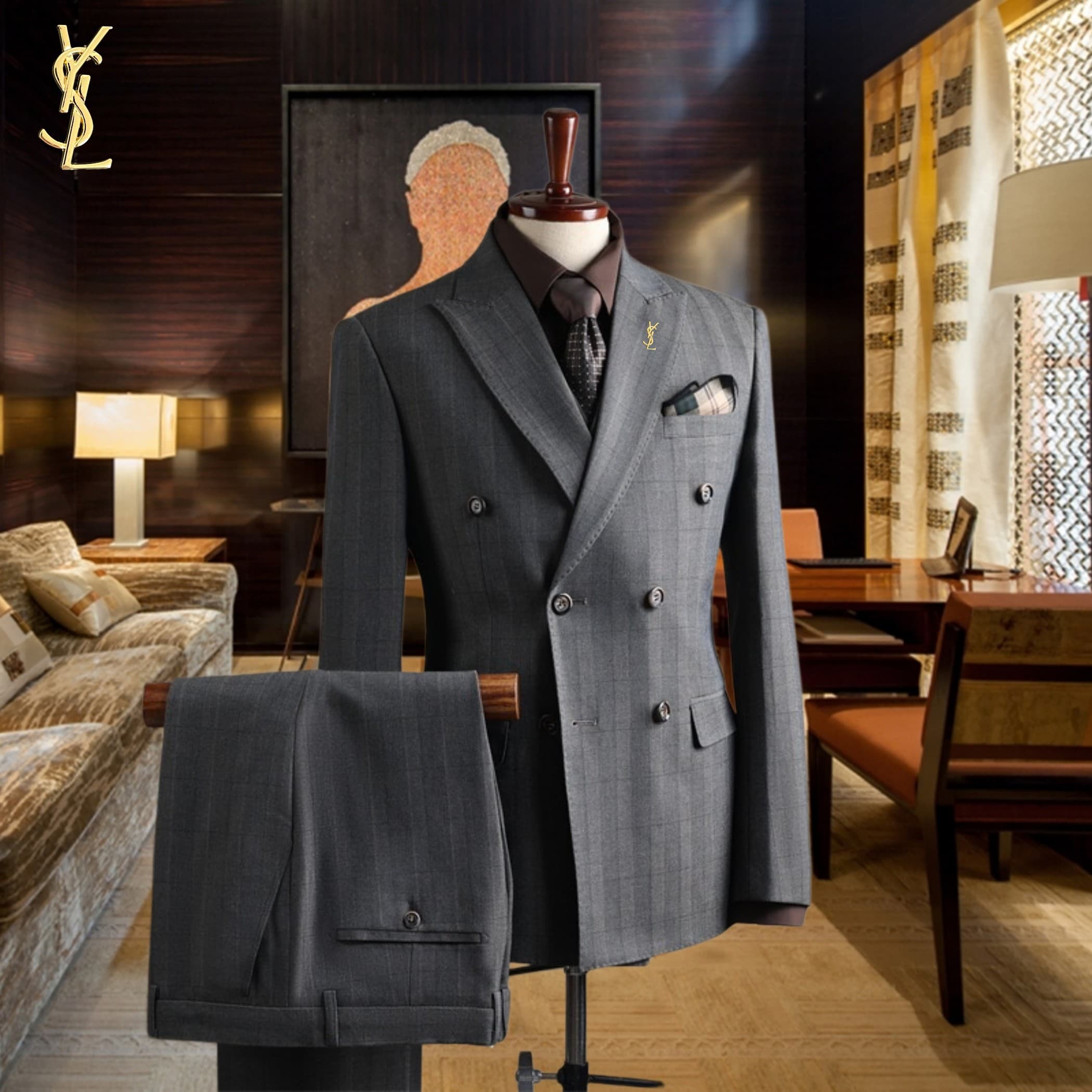C17925 The perfect choice for business occasions! Essential formal attire for business meetings and interviews! Wedding dresses! Highly recommended by stores! Top-selling items! 🔥 [YSL] High-end suit sets, identical to those on the official website. Three — image 2