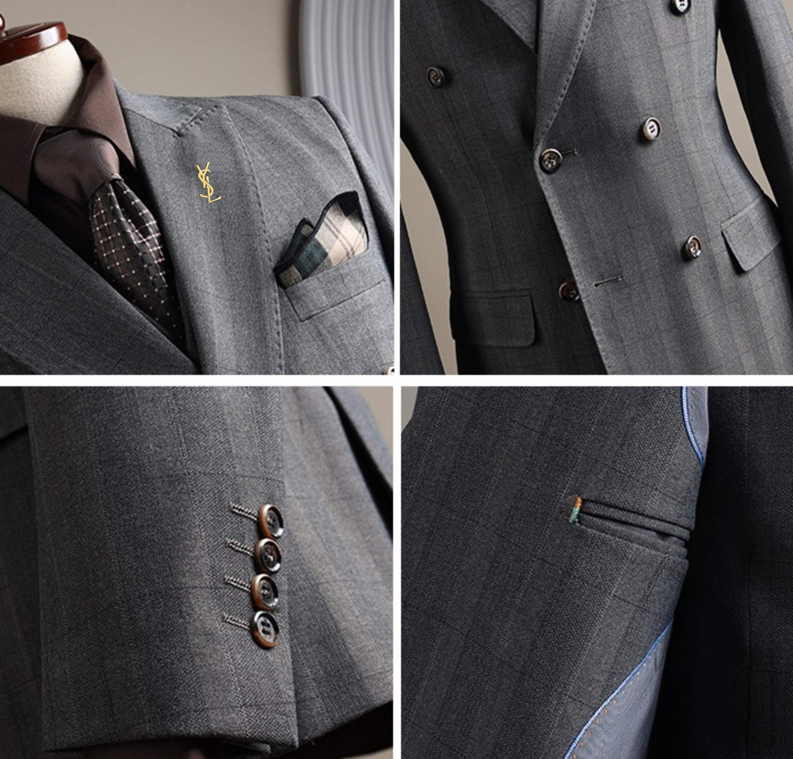 C17925 The perfect choice for business occasions! Essential formal attire for business meetings and interviews! Wedding dresses! Highly recommended by stores! Top-selling items! 🔥 [YSL] High-end suit sets, identical to those on the official website. Three — image 8
