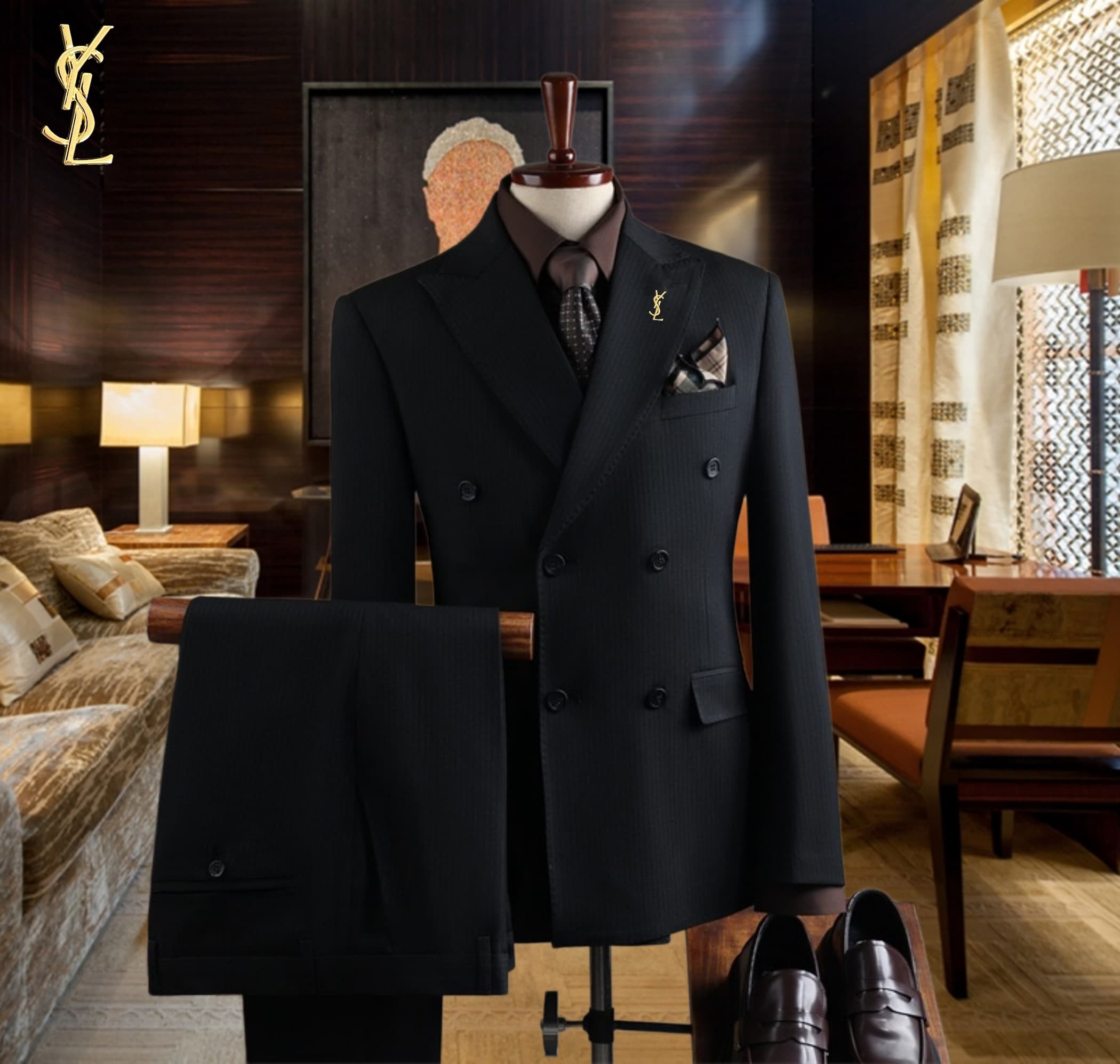 C17924 The preferred choice for business occasions! Essential formal attire for business negotiations and interviews! Wedding dresses! Recommended by stores! Top-selling products! 🔥 [YSL] High-end suit sets, identical to those on the official website. Thr — image 2