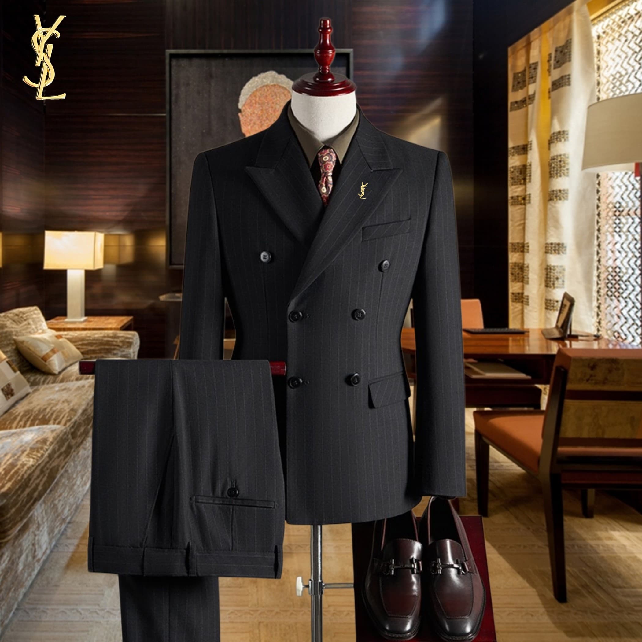 C17920 The perfect choice for business occasions! Essential formal attire for business negotiations and interviews! Wedding dresses! Highly recommended by stores! Top-selling products! 🔥 [YSL] High-end suit sets, identical to those on the official website — image 2