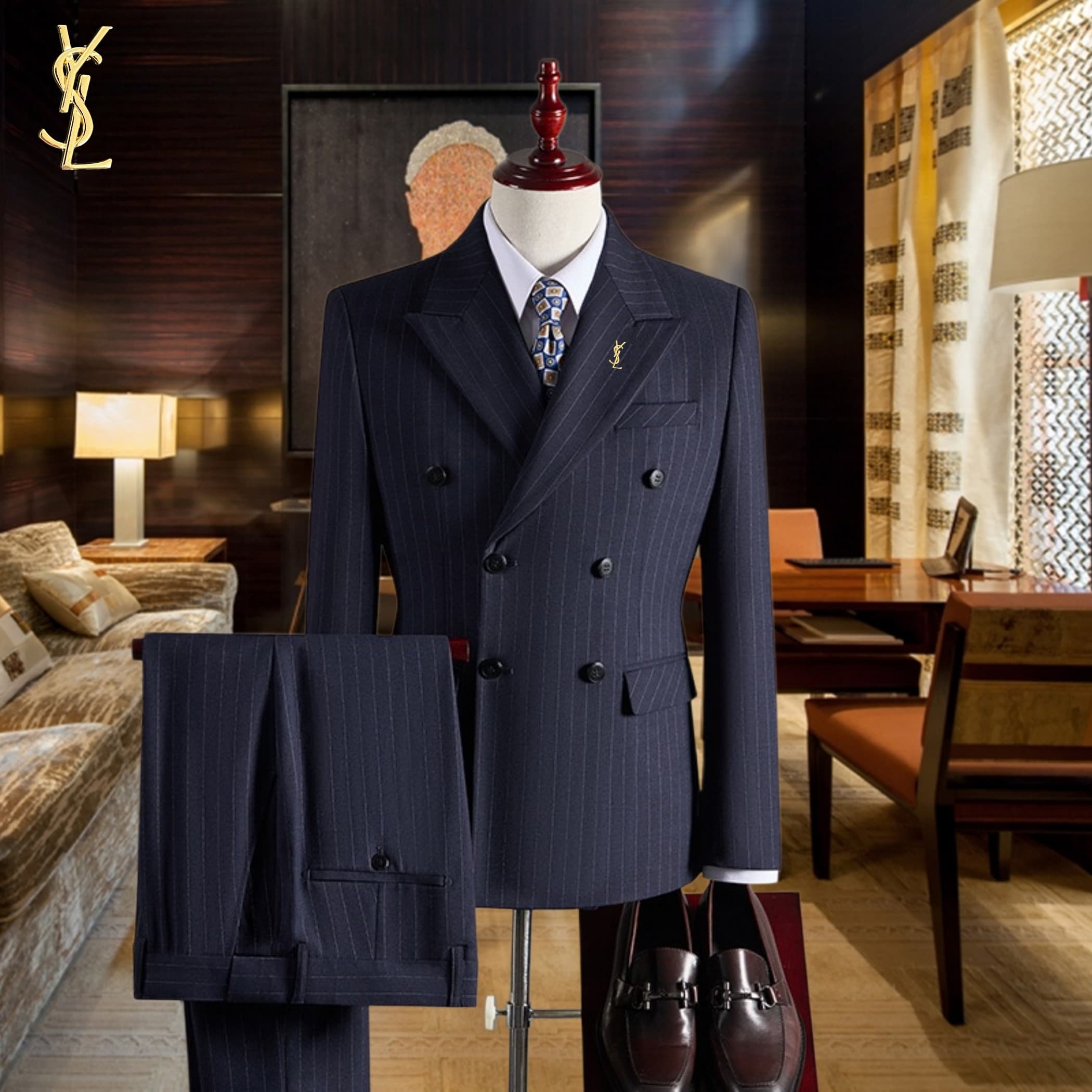 C17920 The perfect choice for business occasions! Essential formal attire for business negotiations and interviews! Wedding dresses! Highly recommended by stores! Top-selling products! 🔥 [YSL] High-end suit sets, identical to those on the official website — image 1