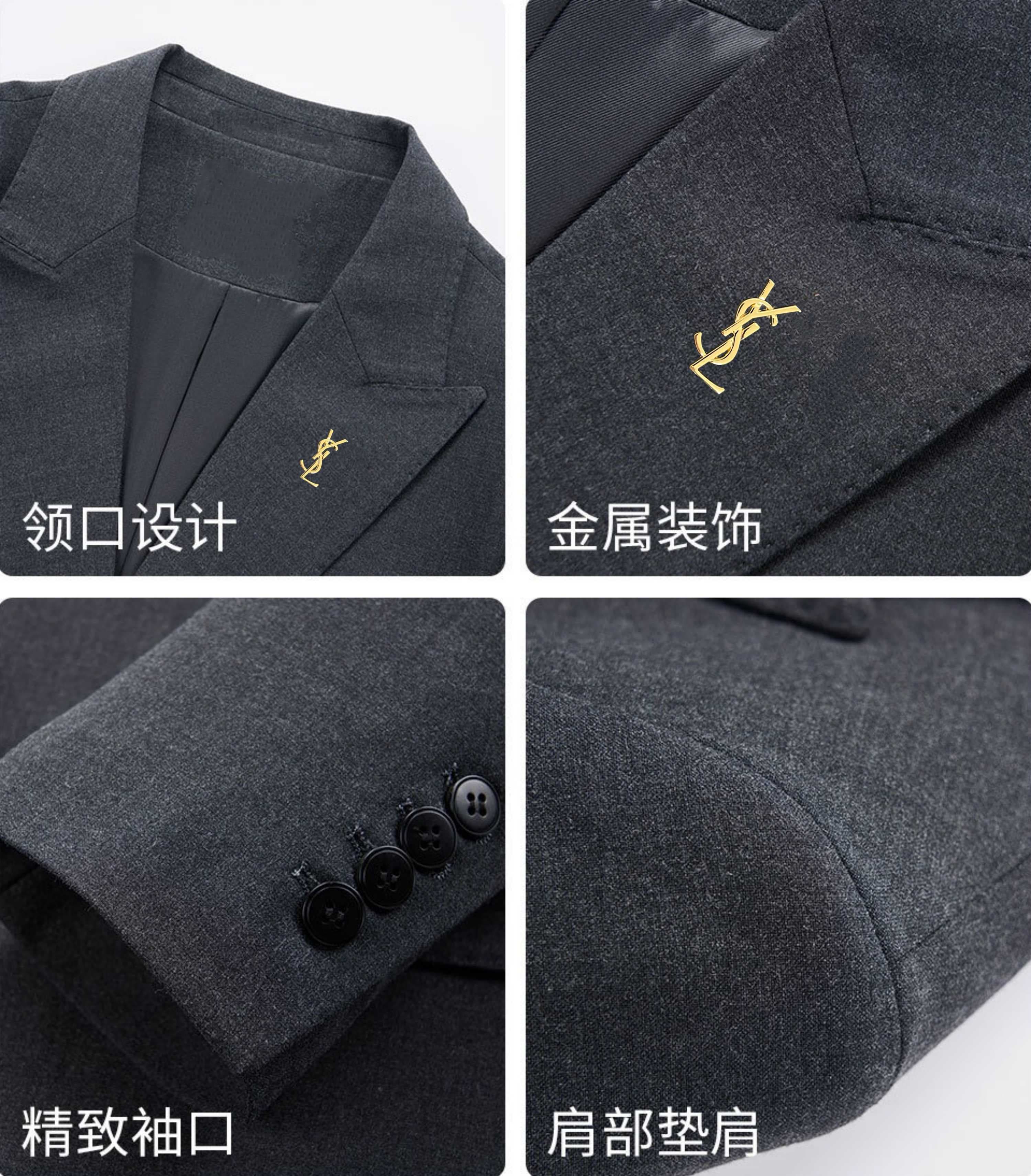 C17919 Ideal for business occasions! Essential formal attire for business meetings and interviews! Wedding dresses! Recommended by stores! Top-selling items! 🔥 [YSL] High-end suit sets, identical to those on the official website. Three-piece suits, new de — image 7