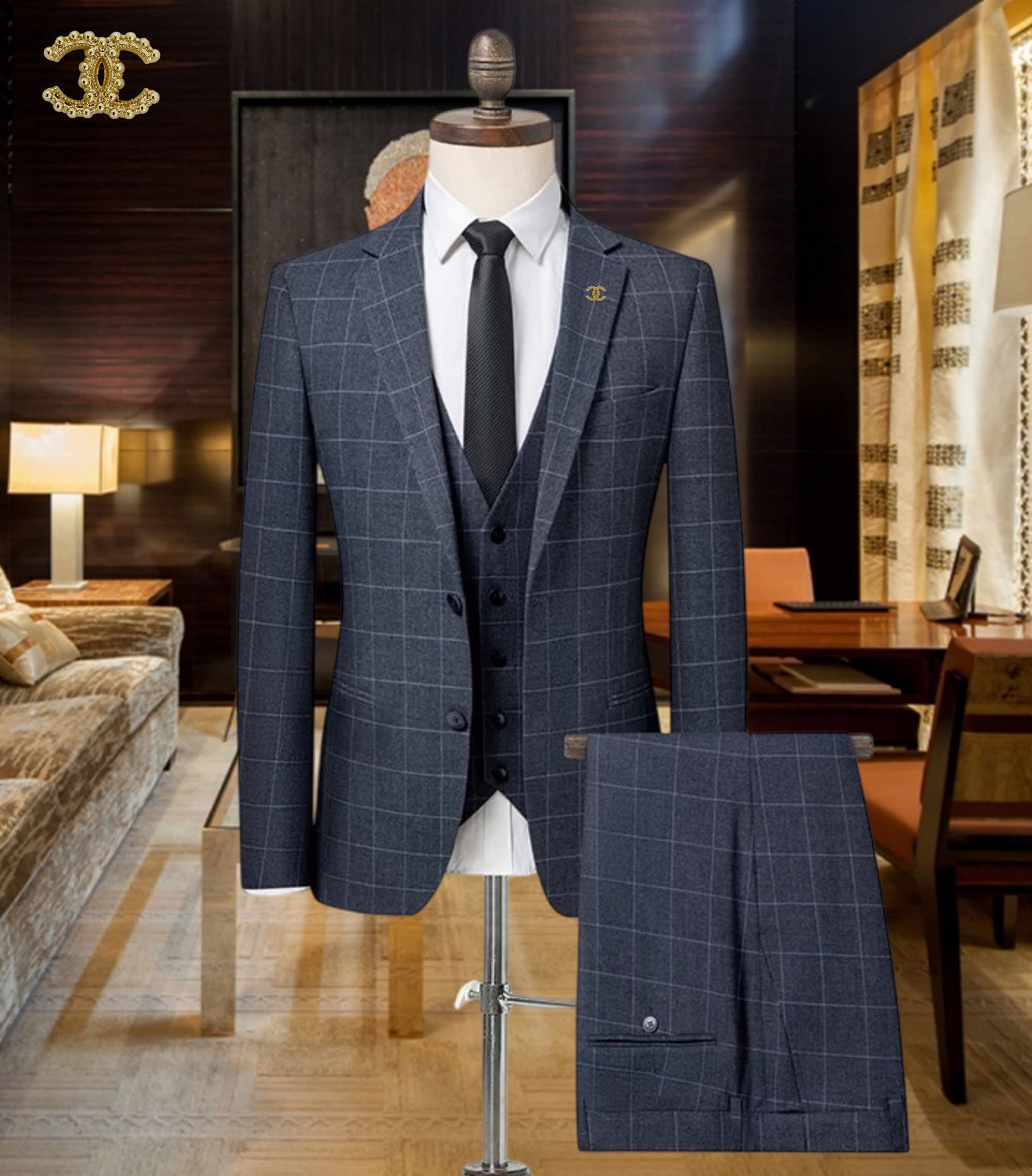 C17869 The preferred choice for business occasions! Wedding gowns! Highly recommended by the store! Must-have item! [Chanel CHANEL] High-end suit sets from the original collections, identical to those on the official website. A complete set of suits, new  — image 1