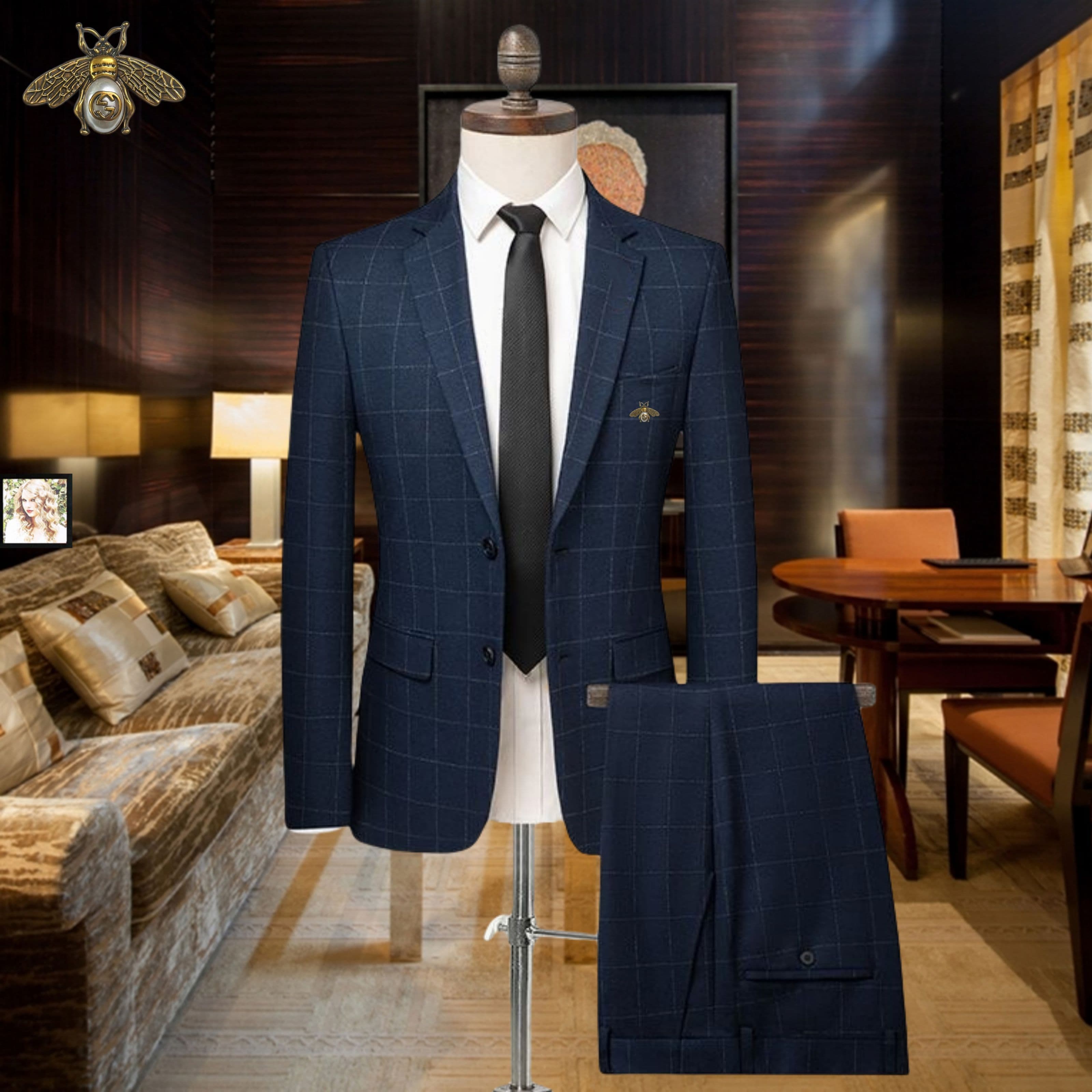 C17859 Top choice for business occasions! Wedding dresses! Highly recommended by the store! Must-have item! [GUCCI] Original high-end suit sets – identical to those on the official website. Two-piece suits, new designs for fashion shows. The most advanced — image 1