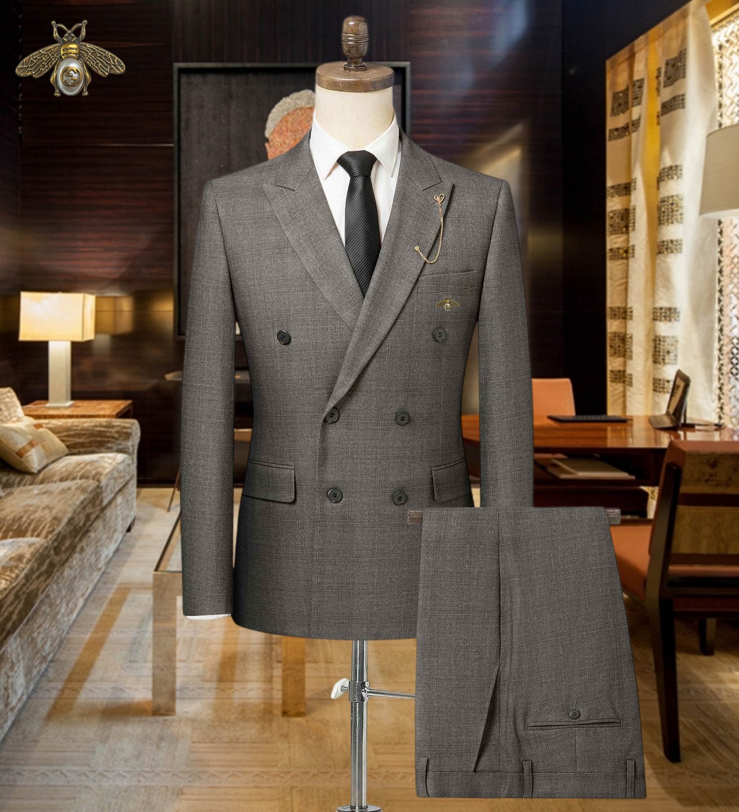 C17858 The top choice for business occasions! Wedding gowns! Highly recommended by the store! Must-have item! [GUCCI] High-end suit sets from the original collection, identical to those on the official website. Two-piece suits, latest designs for events a — image 1