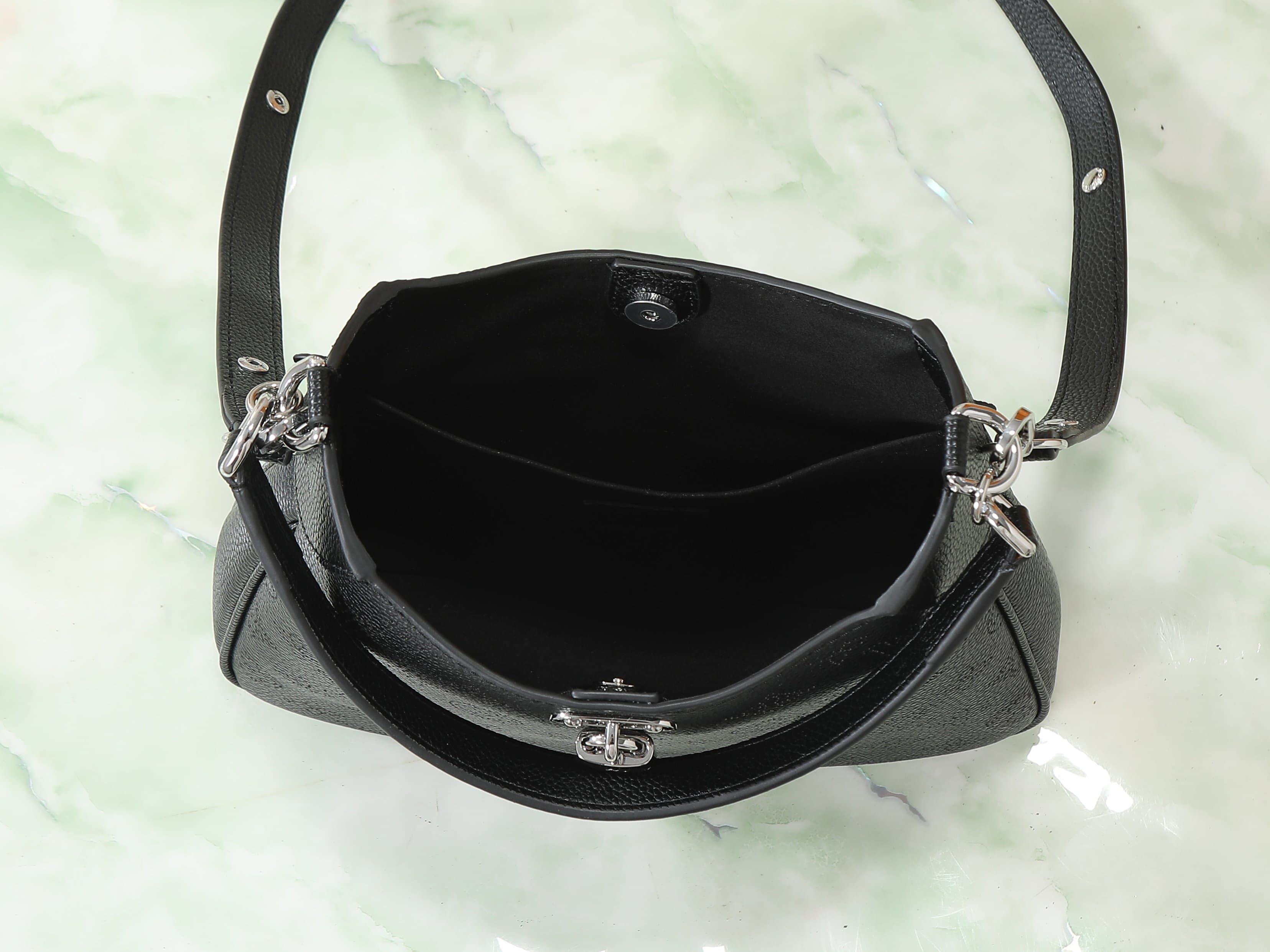 C5184 [Top-quality original items, exclusive real photos] M28306 Black M27459 Full-leather perforated crossbody bag, All Around small size handbag m27336 gray-brown m28306 black m27459 beige / perforated This All Around small-size handbag belongs to the M — image 8