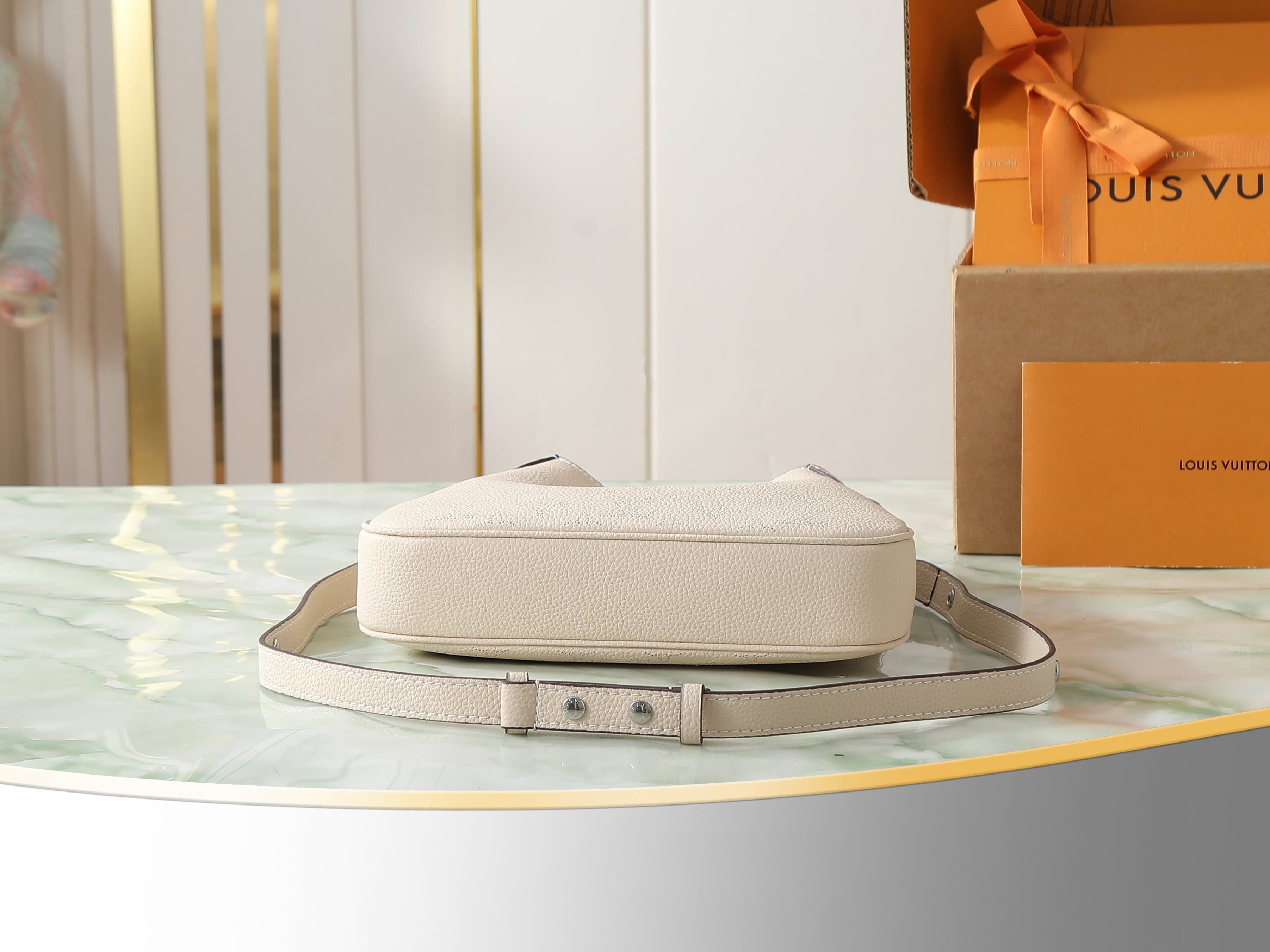 C5182 [Exclusive High-End Items, Real Photos Only] M27459 White Rice Color, Full Leather with Openings, Crossbody Bag, All Around Size; Small Handbag: m27336 Gray-Brown; m28306 Black; m27459 White Rice Color. This All Around small handbag belongs to the M — image 4