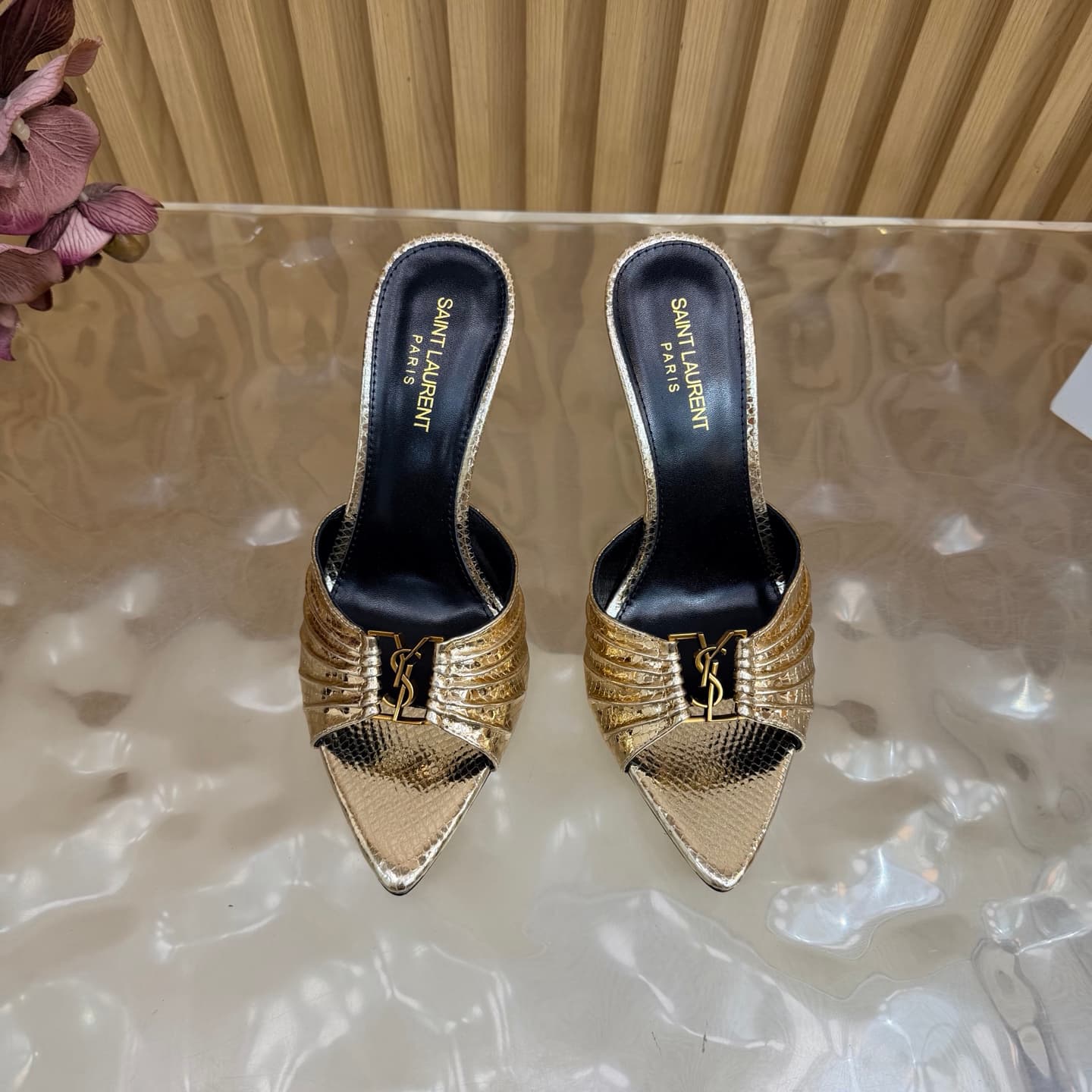 D12333 2026 Spring/Summer new model YSL 🖤 Saint Laurent / Saint Laurent YSL slippers – an absolutely amazing and popular pair of slippers! — image 5