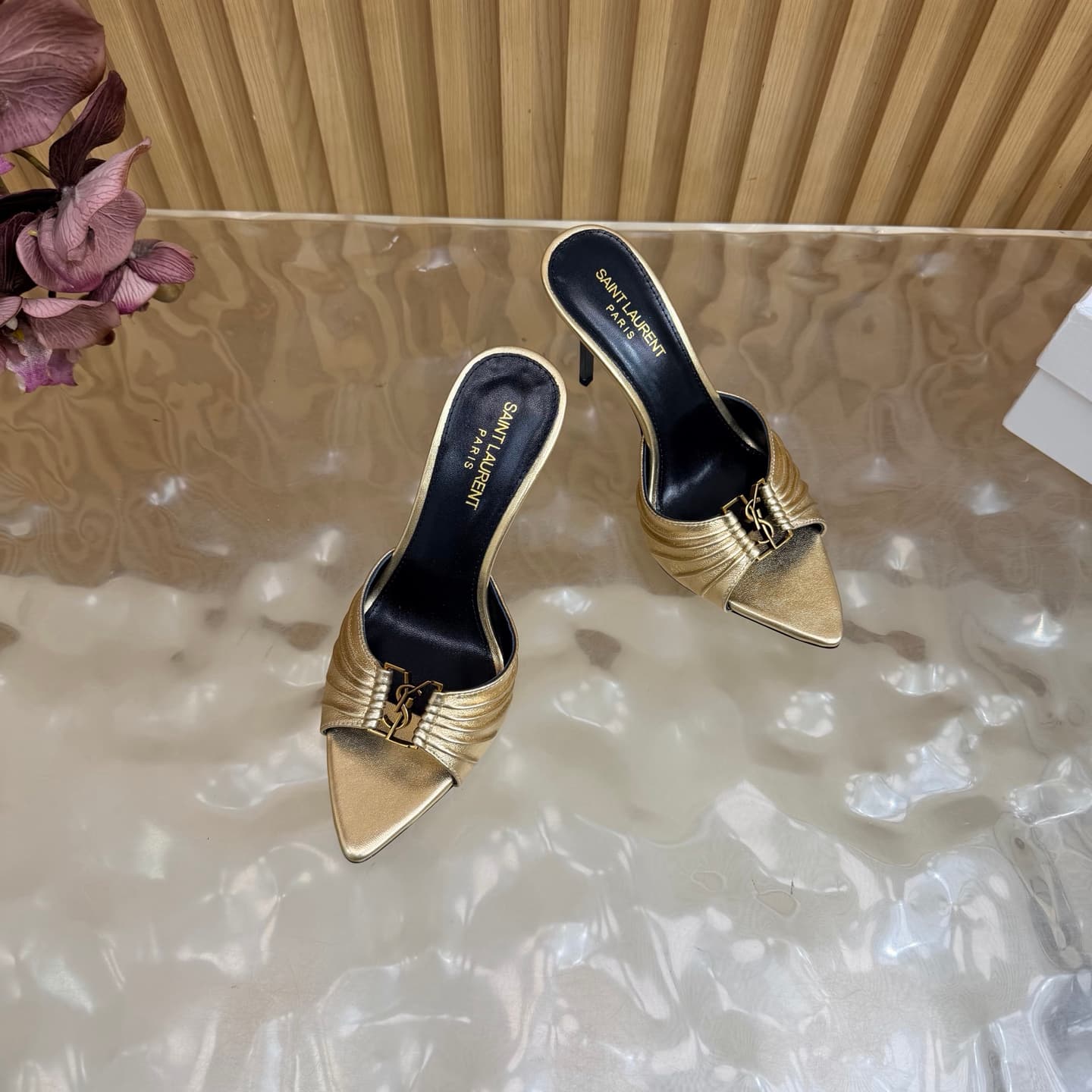 D12355 2026 Spring/Summer new model YSL 🖤 Saint Laurent / Saint Laurent YSL slippers – an absolutely amazing and popular pair of slippers! — image 6