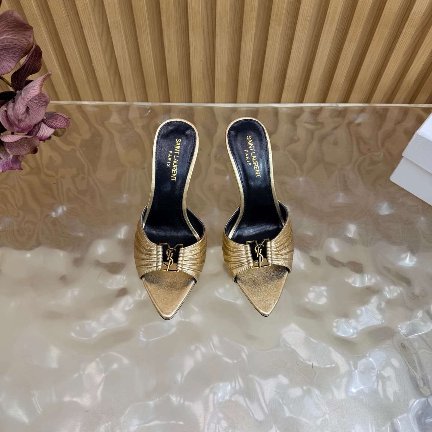 D12355 2026 Spring/Summer new model YSL 🖤 Saint Laurent / Saint Laurent YSL slippers – an absolutely amazing and popular pair of slippers! — image 4