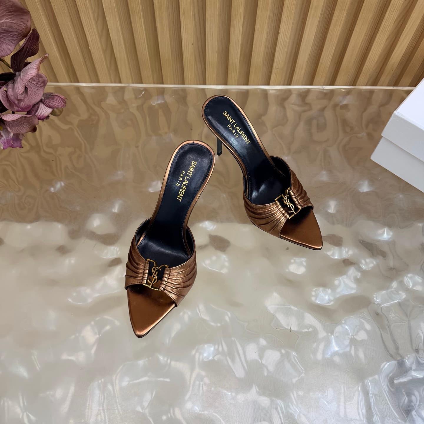 D12354 2026 Spring/Summer new model YSL 🖤 Saint Laurent / Saint Laurent YSL slippers – an absolutely amazing and popular pair of slippers! — image 6
