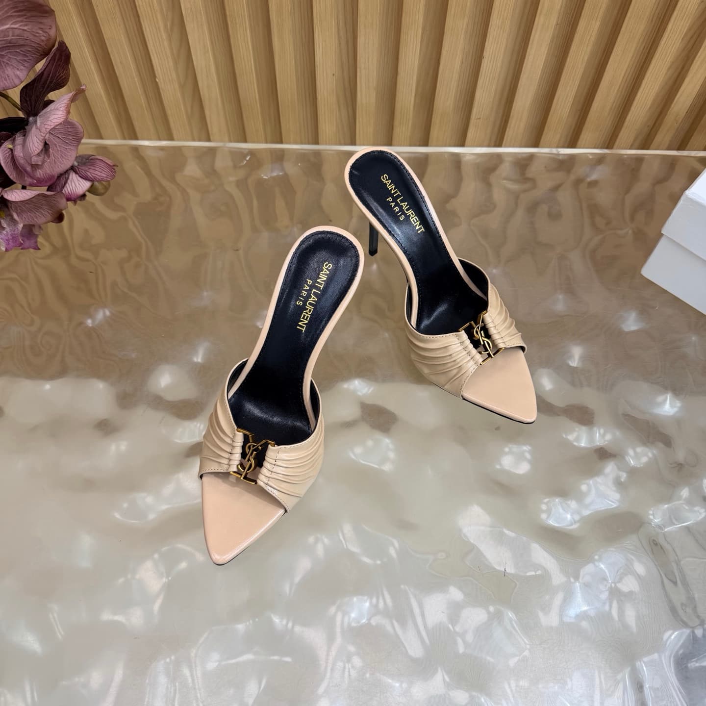 D12349 2026 Spring/Summer new model YSL 🖤 Saint Laurent / Saint Laurent YSL slippers – an absolutely amazing and popular pair of slippers! — image 6