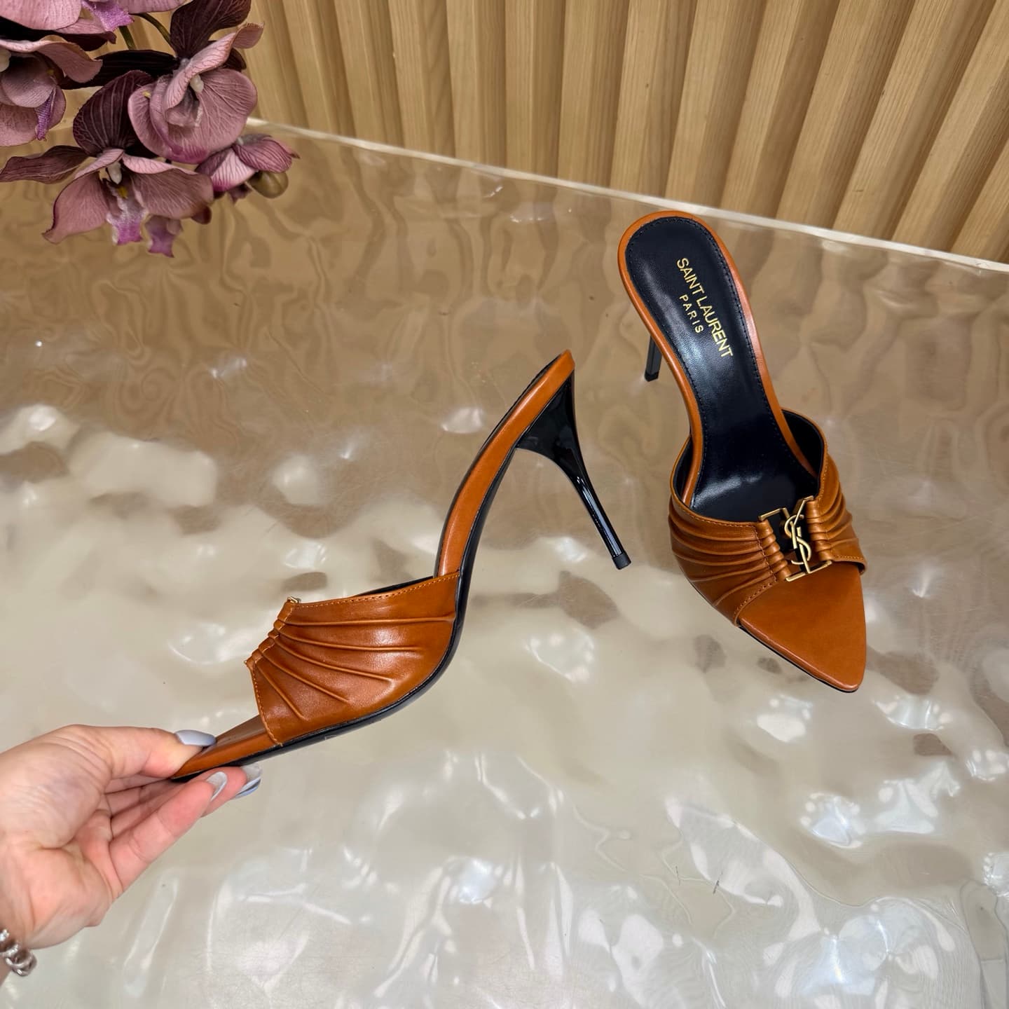 D12347 2026 Spring/Summer new model YSL 🖤 Saint Laurent / Saint Laurent YSL slippers – an absolutely amazing and popular pair of slippers! — image 7