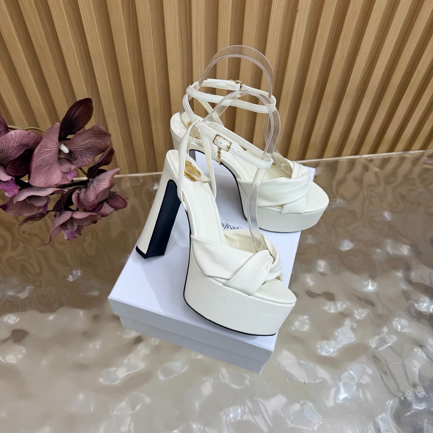 D12225 New model released: YSL Saint Laurent🖤 – SS2026 Summer Fish Mouth high heels. New design, ready for shows, high-heel sandals — image 2