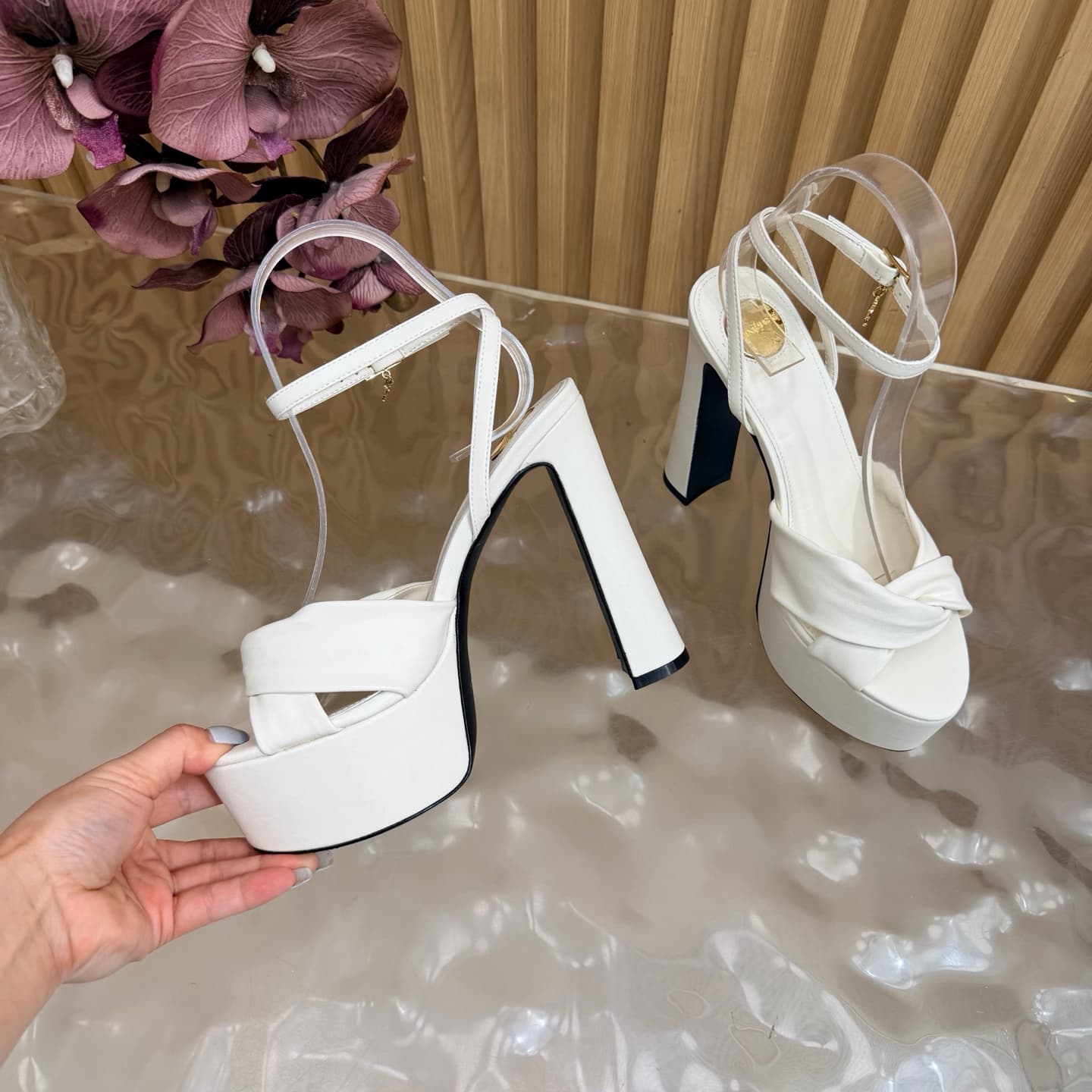D12225 New model released: YSL Saint Laurent🖤 – SS2026 Summer Fish Mouth high heels. New design, ready for shows, high-heel sandals — image 7