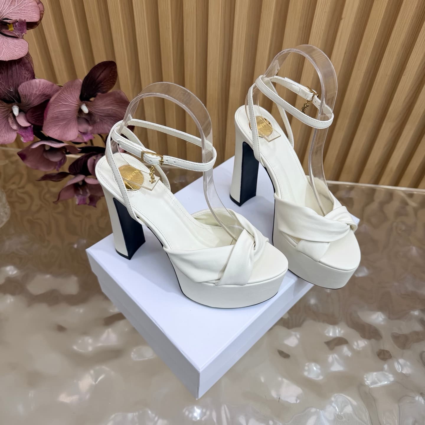 D12225 New model released: YSL Saint Laurent🖤 – SS2026 Summer Fish Mouth high heels. New design, ready for shows, high-heel sandals — image 3