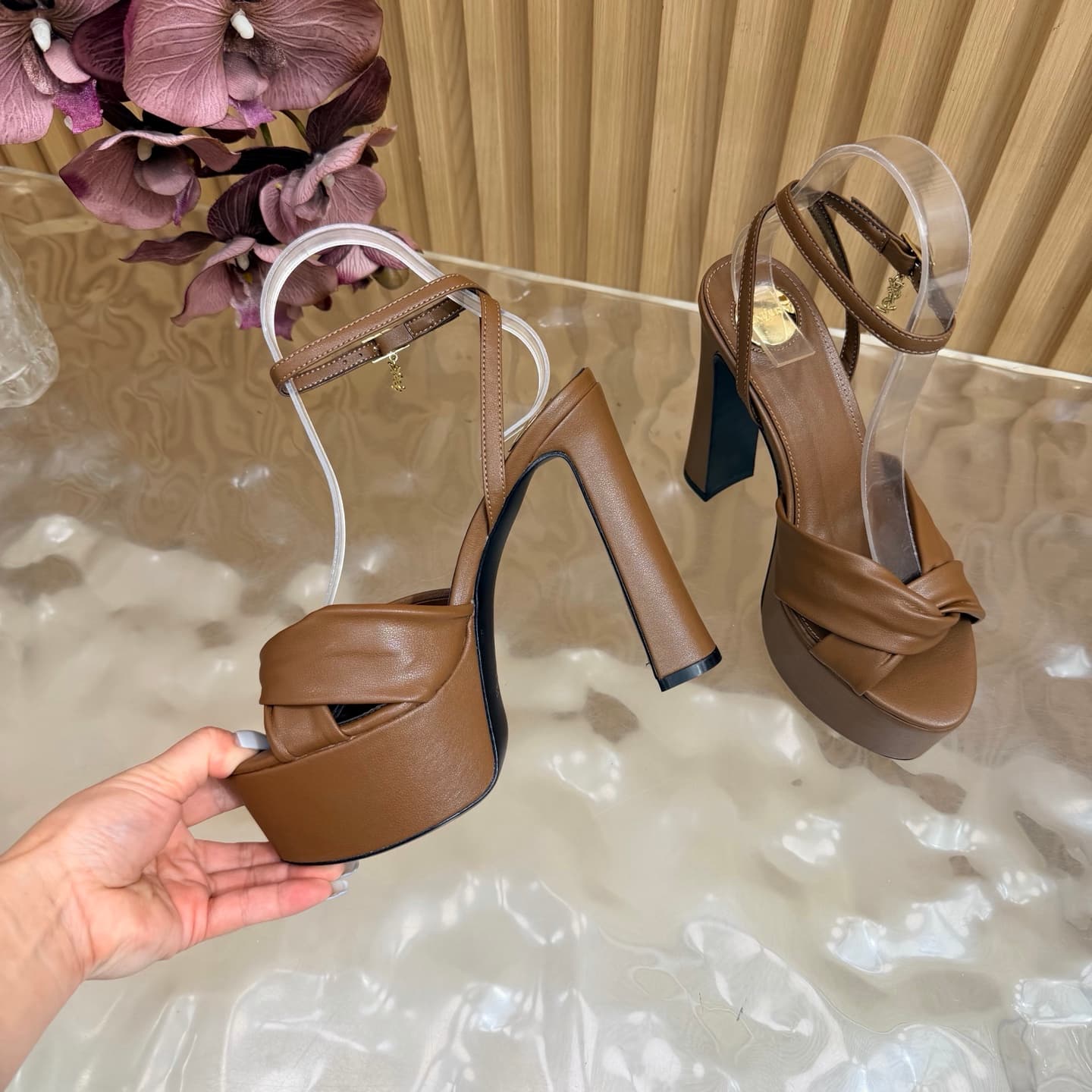 D12223 New model released: YSL Saint Laurent🖤 — SS2026 Summer Fish Mouth high heels. New design, ready for shows, high-heel sandals — image 7