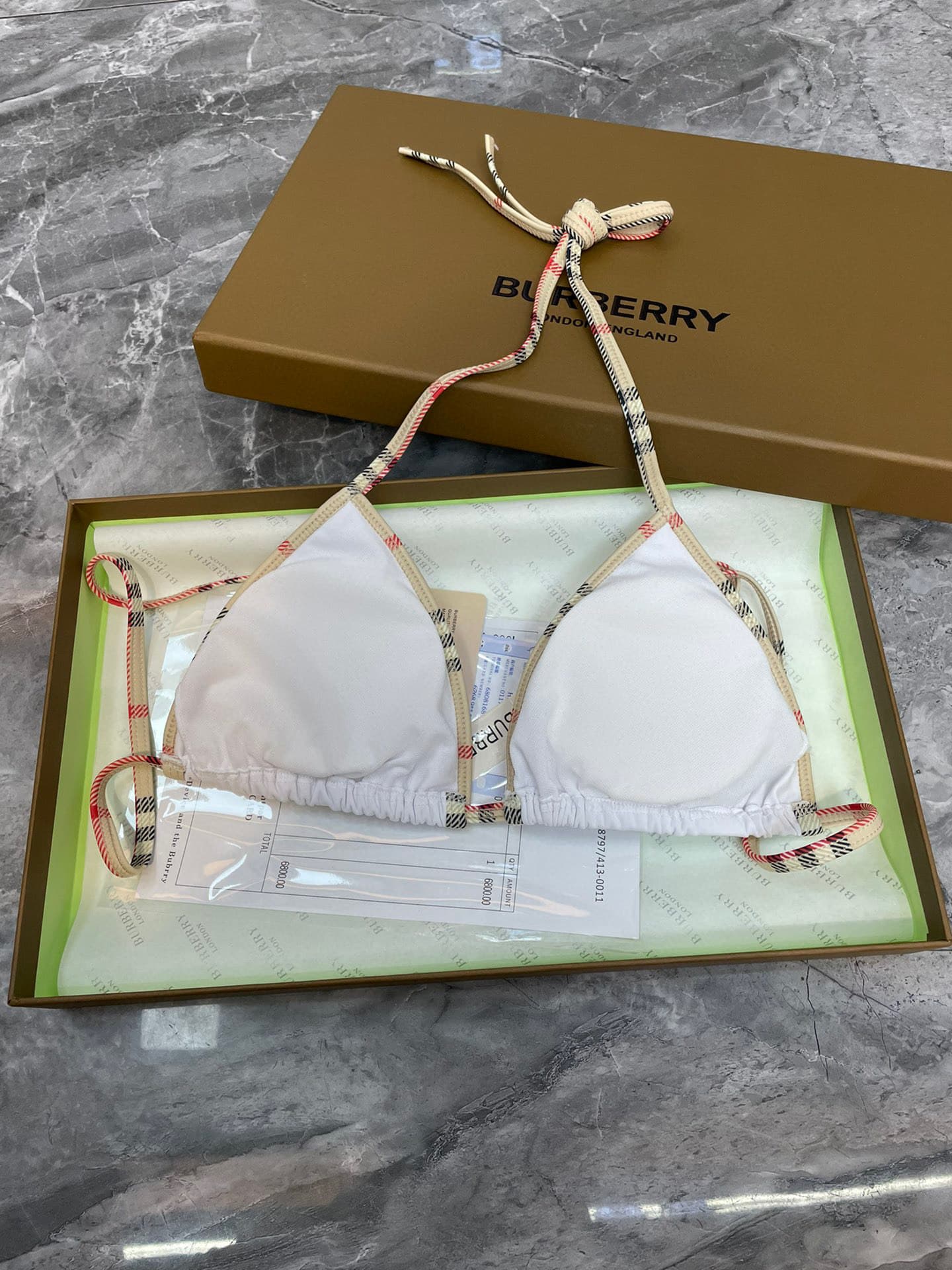 C24965 Burberry swimsuit – Burberry’s new bikini👙 Works perfectly on the body! It goes on sale at all stores simultaneously, giving it a fashionable look. It helps keep you looking younger and gives a youthful vibe. — image 5